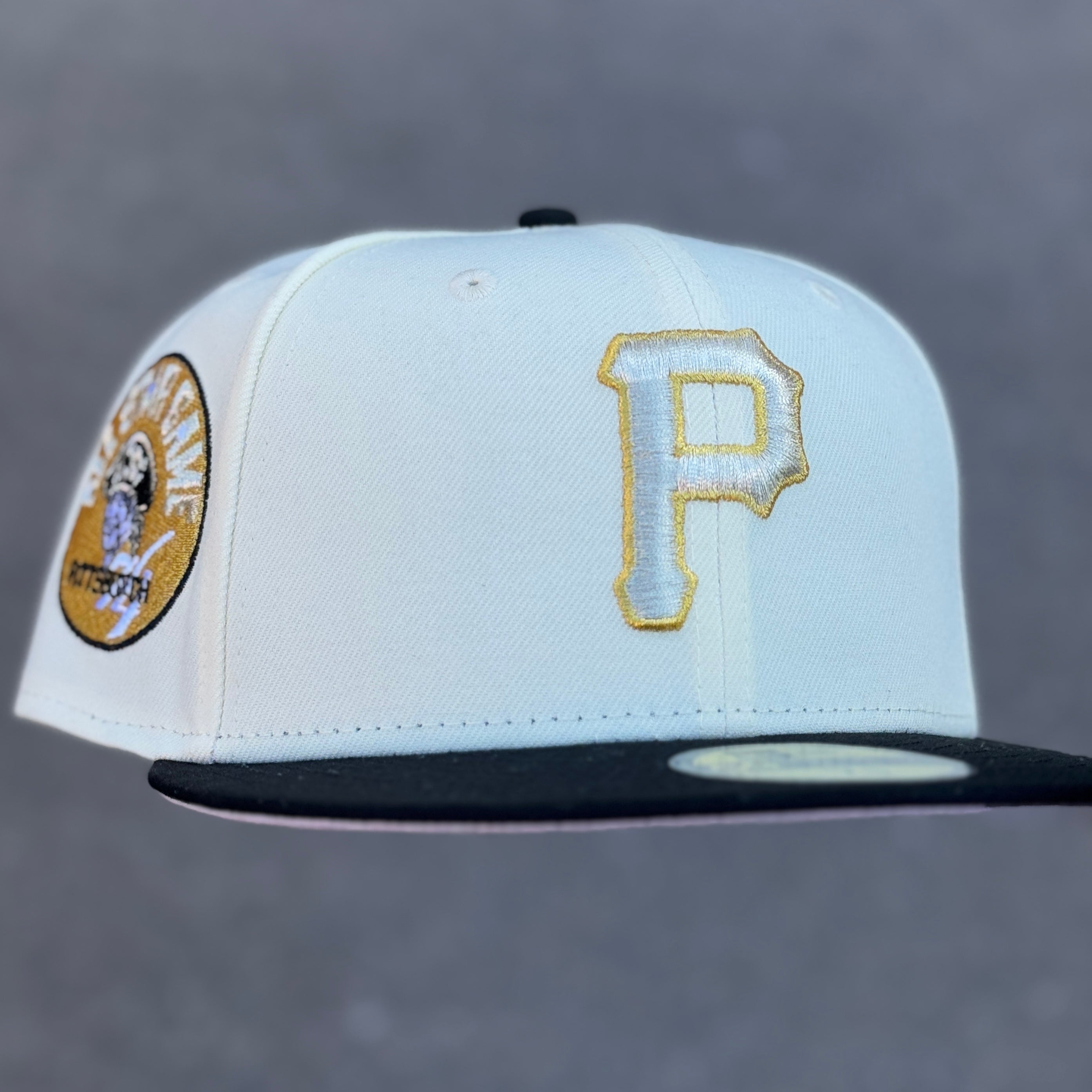 Pittsburgh Pirates 1974 All Star Game Side Patch Fitted Hat New Era 5950 (Off White/Black/Gold/Silver/Pink)
