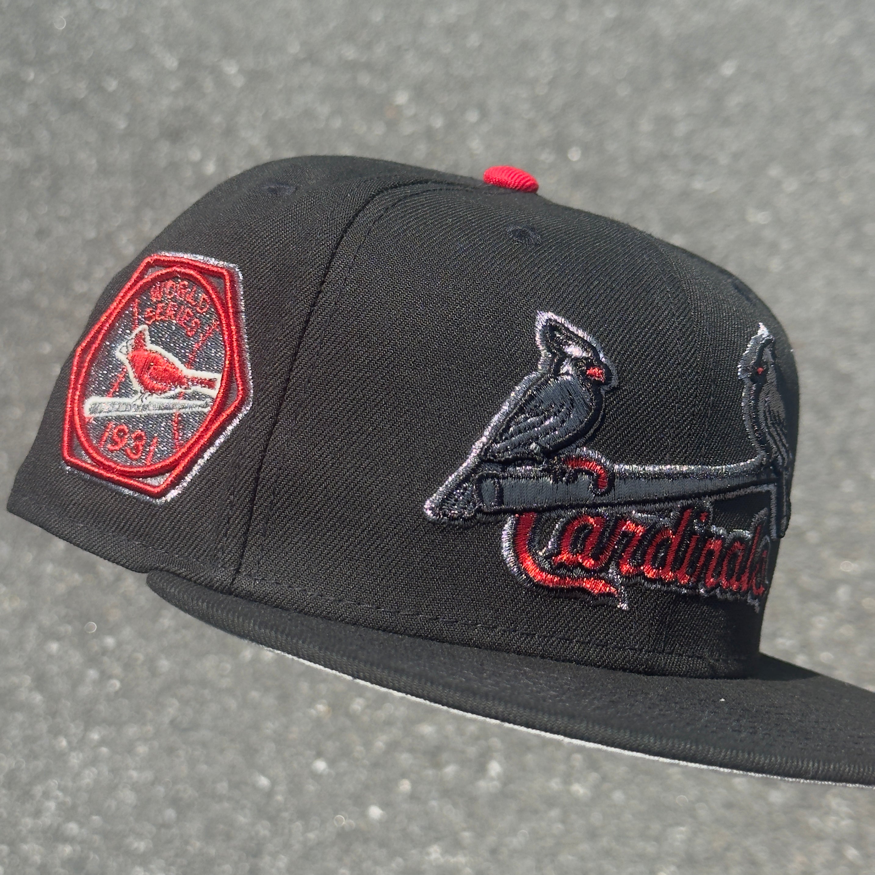 St. Louis Cardinals 1931 World Series Side Patch Fitted Hat New Era 5950 (Black/Red/Pewter/White/Gray)