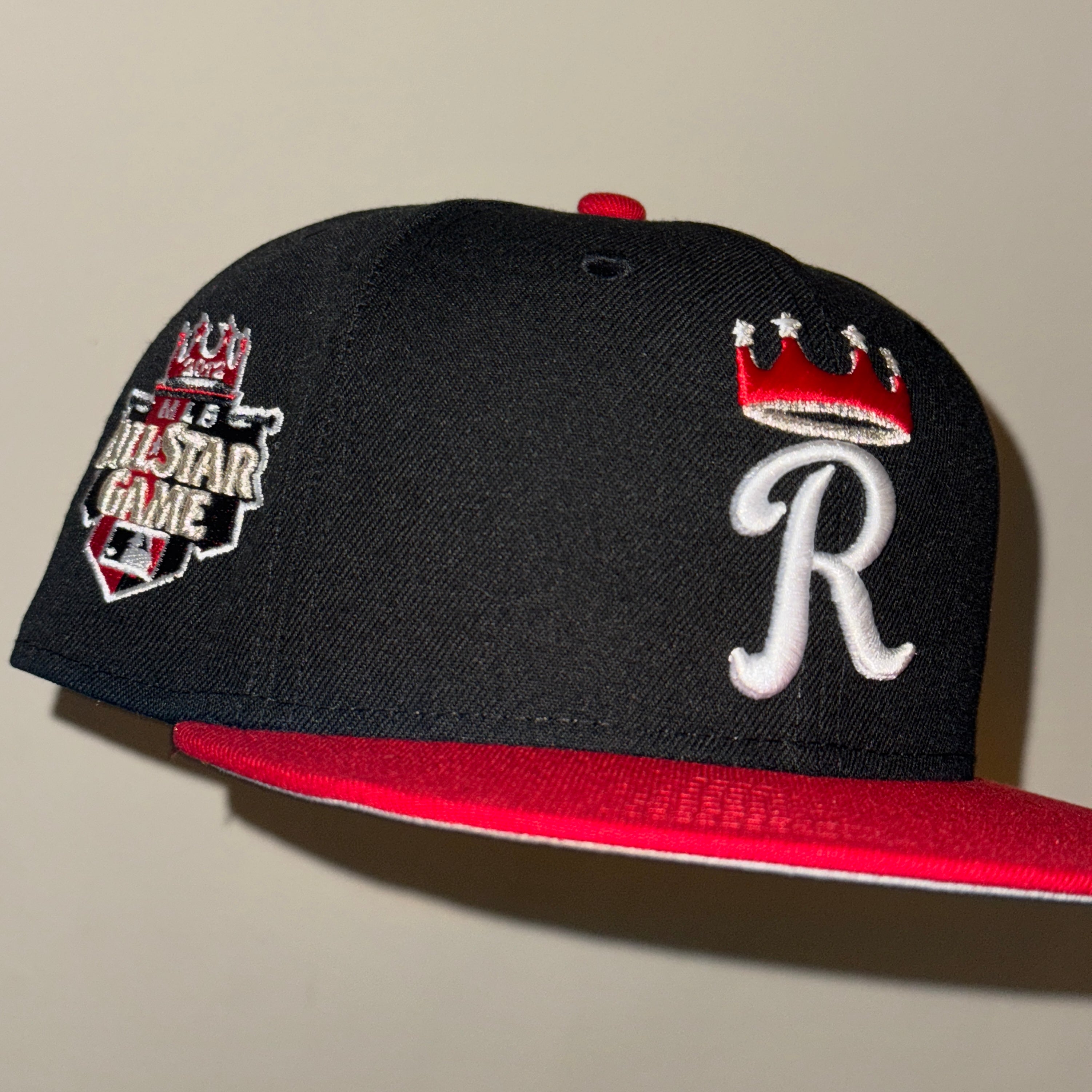 Kansas City Royals 2012 All Star Game Side Patch Fitted Hat New Era 5950 (Black/Red / Silver / White/ Grey)