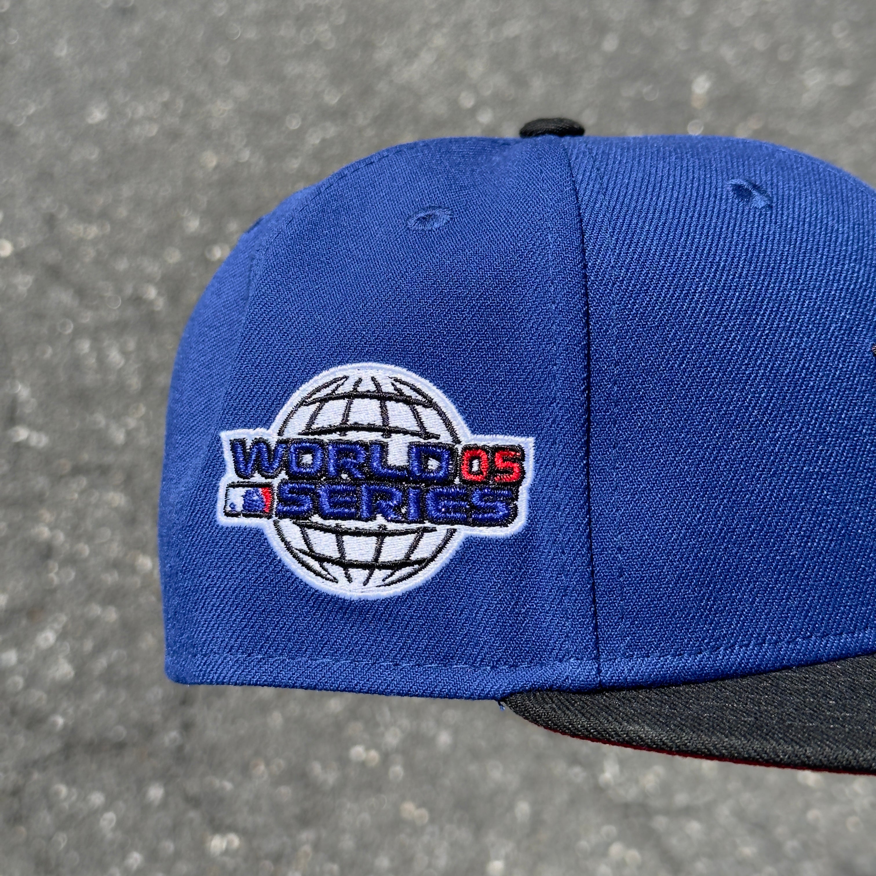 Houston Astros Open Star 2005 World Series Side Patch Fitted Hat New Era 5950 (Blue/Black /White/Red)