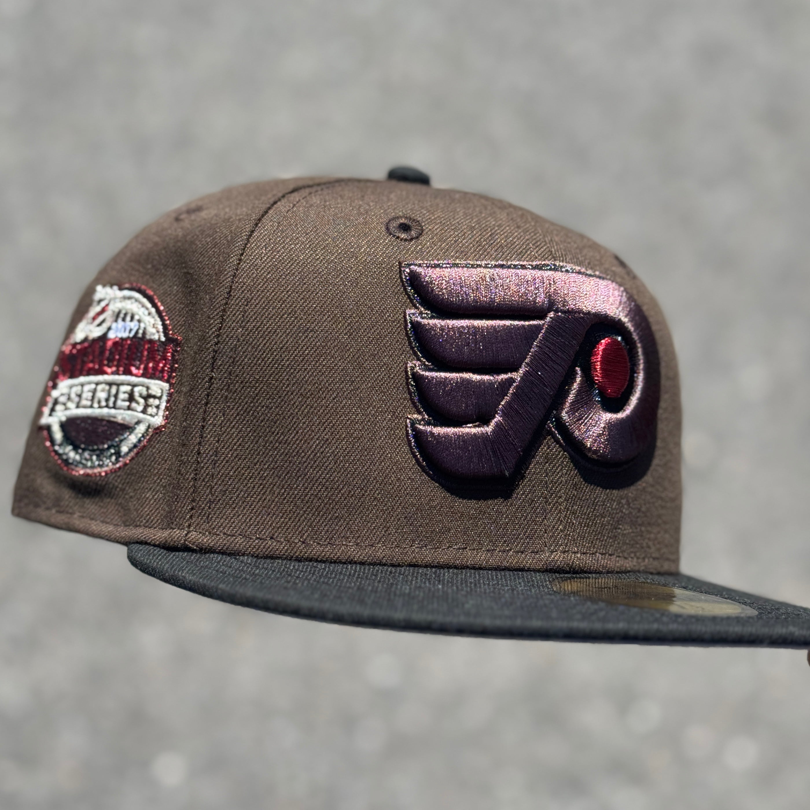 Philadelphia Flyers 2017 Stadium Series Side Patch Fitted Hat New Era 5950 NHL (Brown / Black / White / Red / Grey)