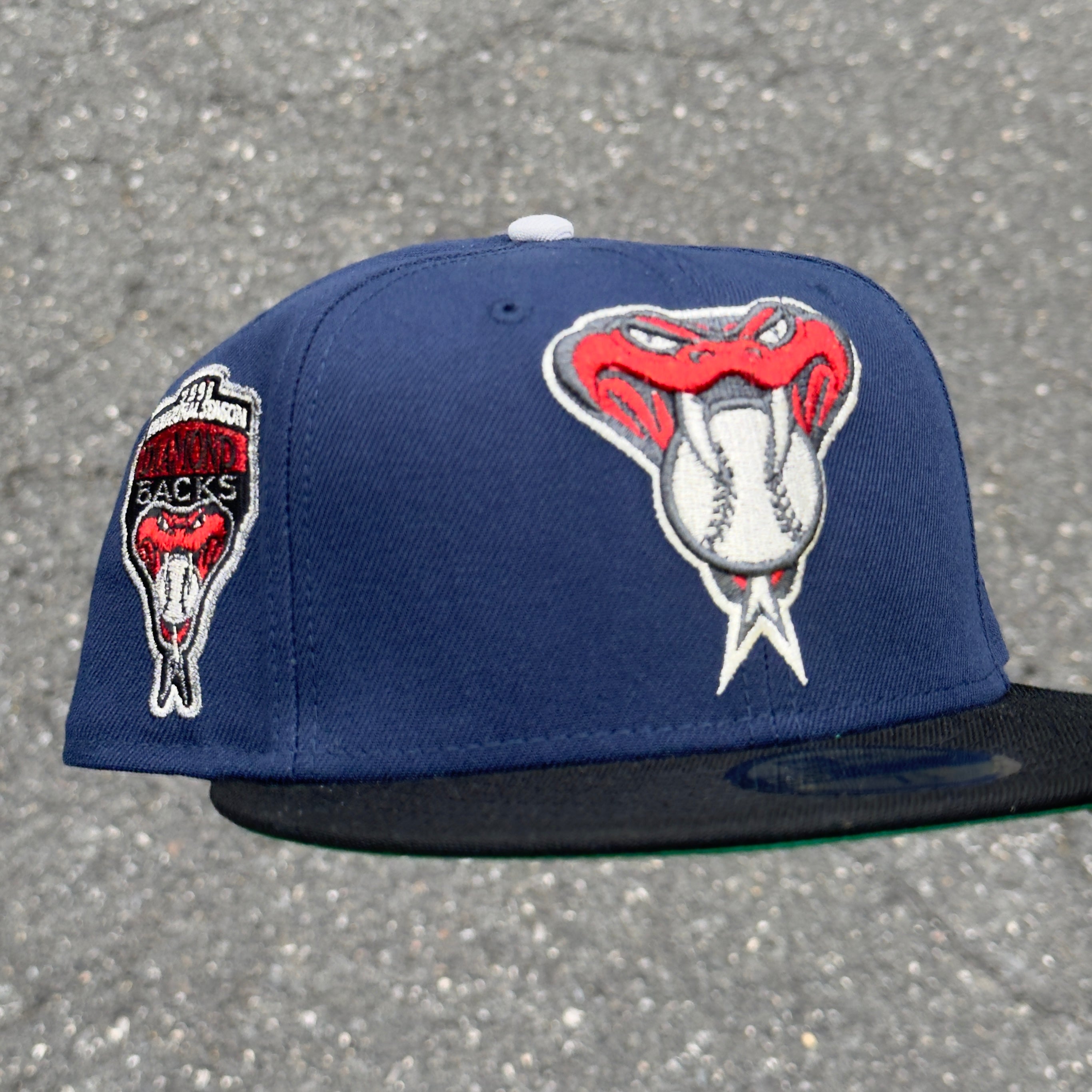 Arizona Diamondbacks 1998 Inaugural Season Side Patch Fitted Hat New Era 5950 (Blue/Black/White/Silver/Red/Green)