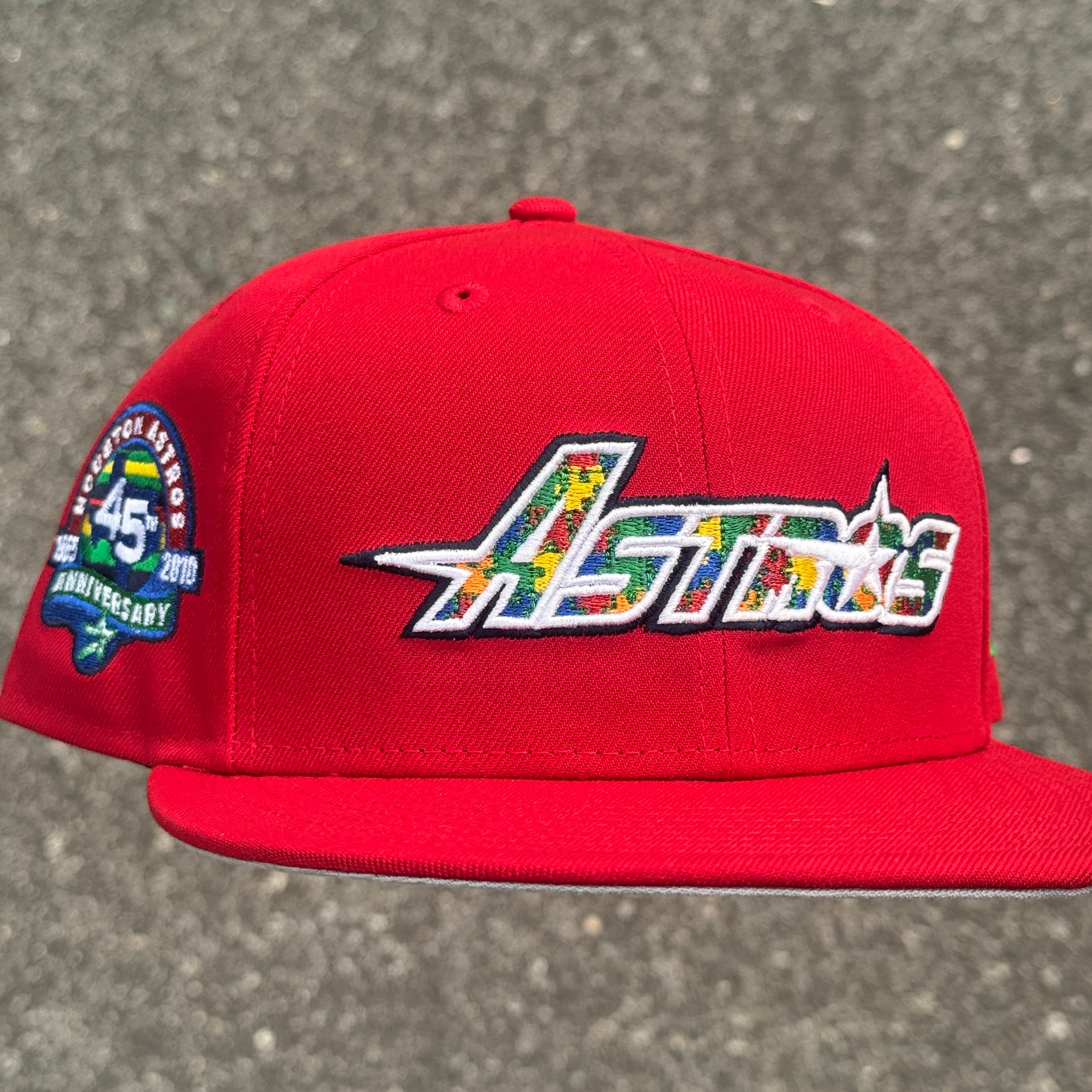 🚨PRE ORDER🚨 Houston Astros 55th Anniversary Side Patch Fitted Hat MLB New Era 5950 (Red/Navy Blue/Yellow/Green/Gray)