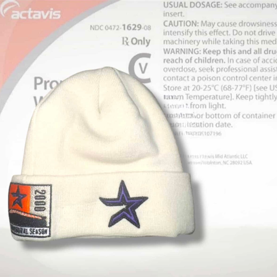 Houston Astros 2005 World Series Side Patch New Era Beanie Knit Hat (Off White/Orange/Purple/Black/Silver)