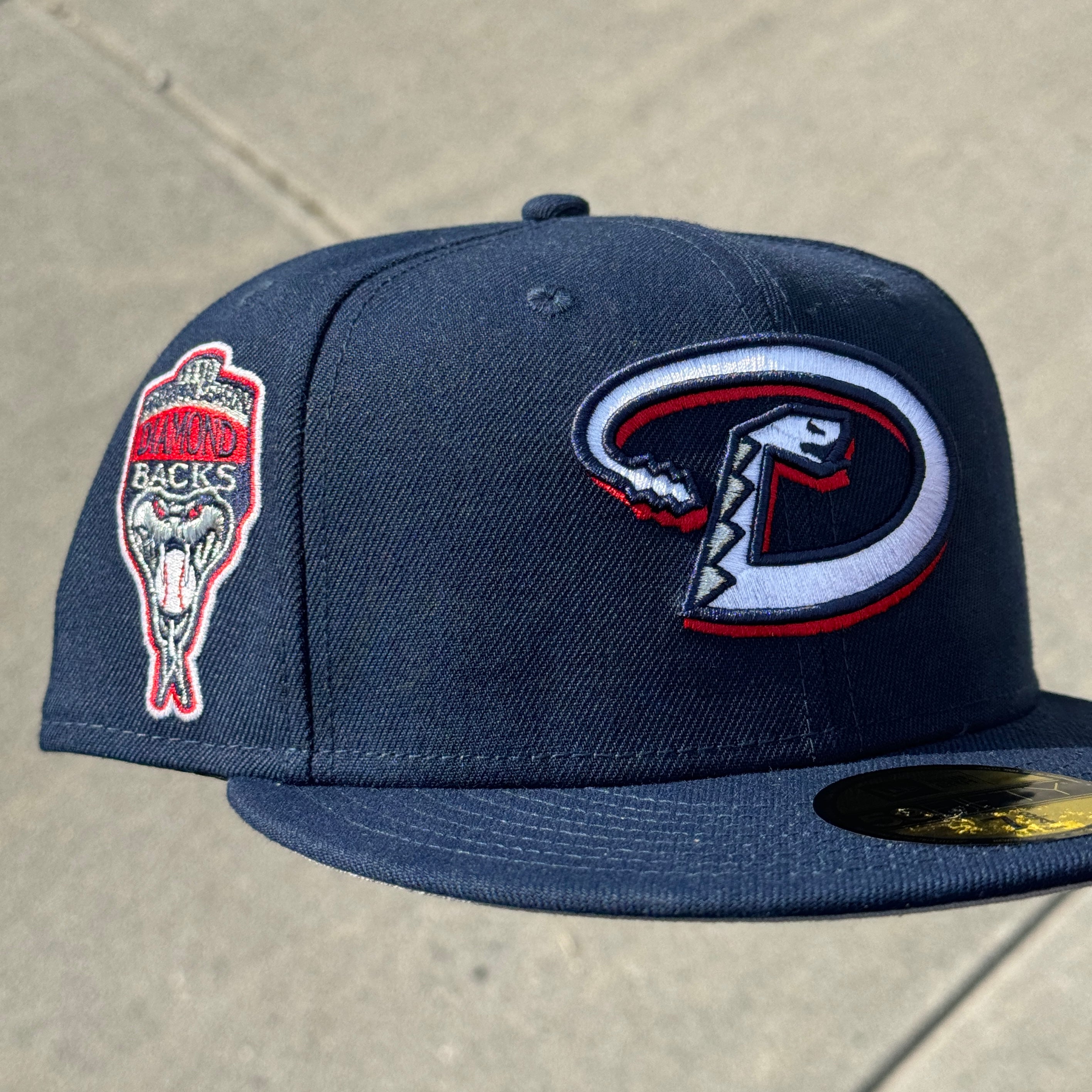 Arizona Diamondbacks 1998 Inaugural Season Side Patch Fitted Hat New Era 5950 (Navy/White/Red/Silver/Gray)