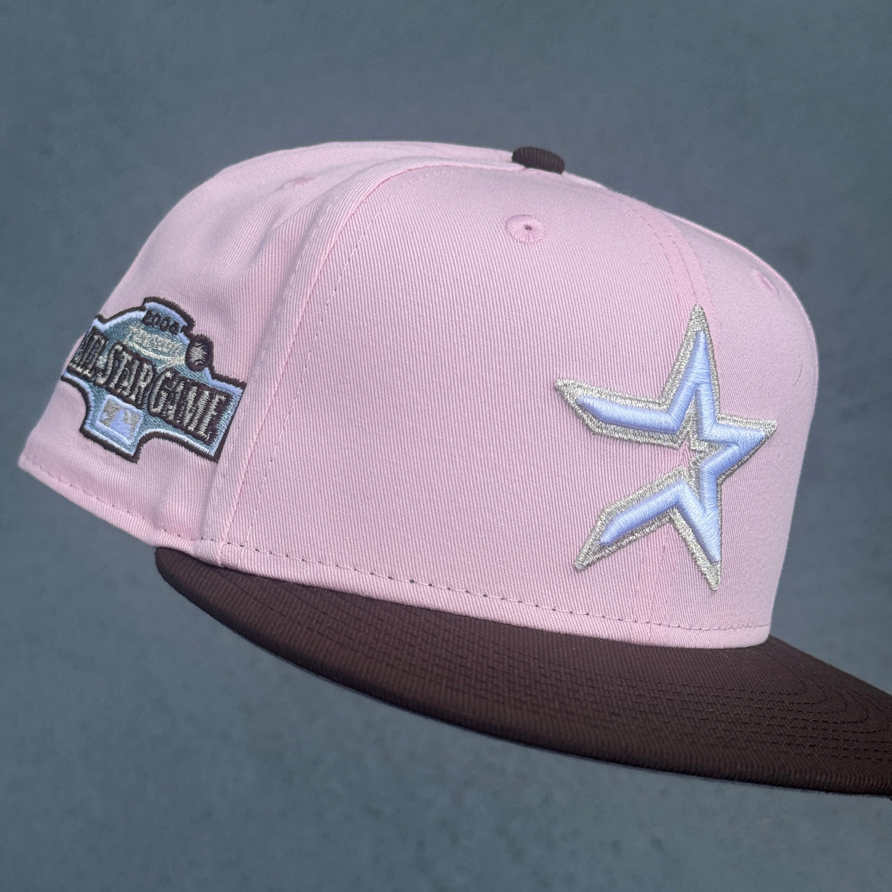 Houston Astros 2004 All Star Game Side Patch Fitted Hat MLB New Era 5950 (Pink/Brown/Sky Blue/Silver/White/Gray)
