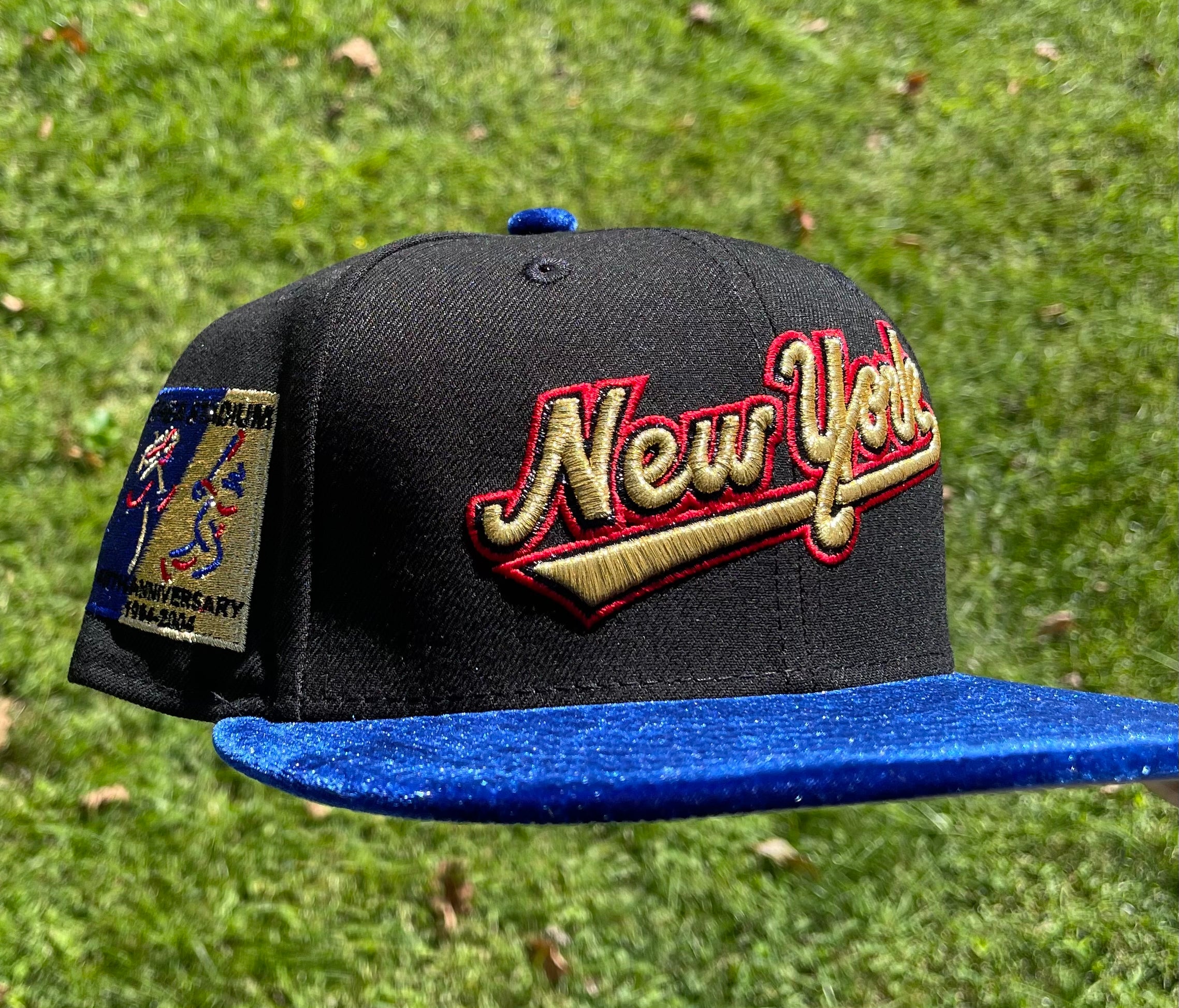 New York Mets Shea Stadium 40th Anniversary Side Patch Fitted Hat 5950 (Black/Blue/Red/Blue/Gray)