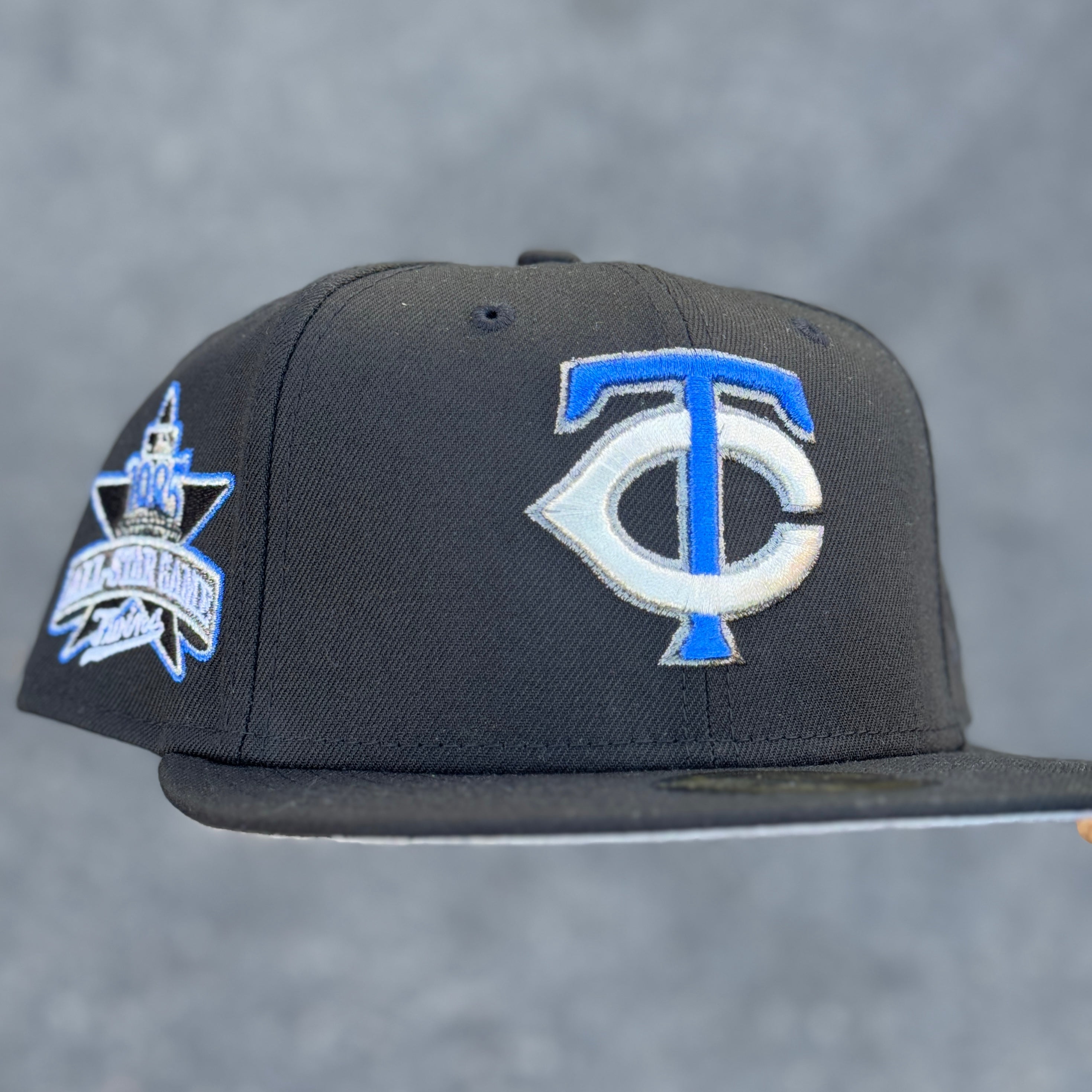 Minnesota Twins TC 1985 All Star Game Side Patch Fitted Hat New Era 5950 (Black/Blue/White/Silver/Grey)