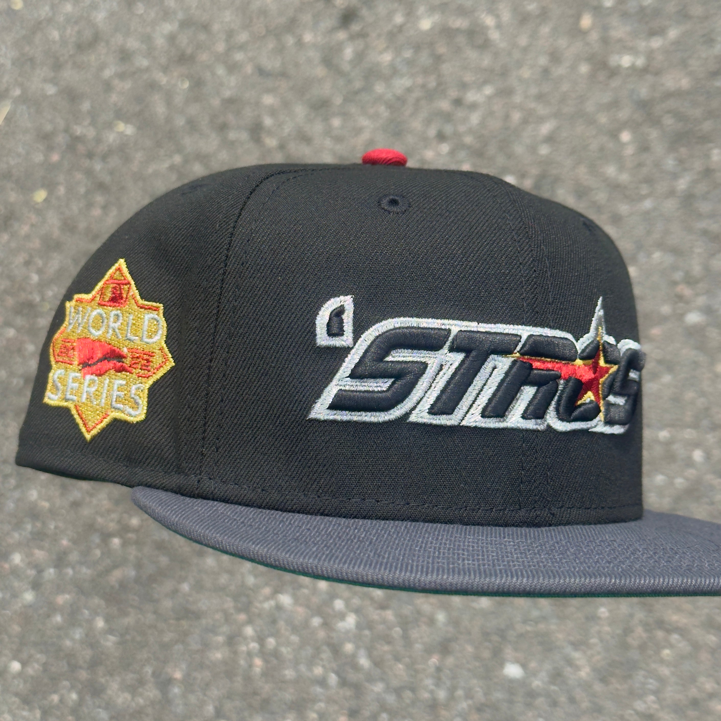 Houston Astros “STROS” 2022 World Series Side patch MLB Fitted Hat New Era 5950 (Black/Gray/Red/Gold/Silver/Green)