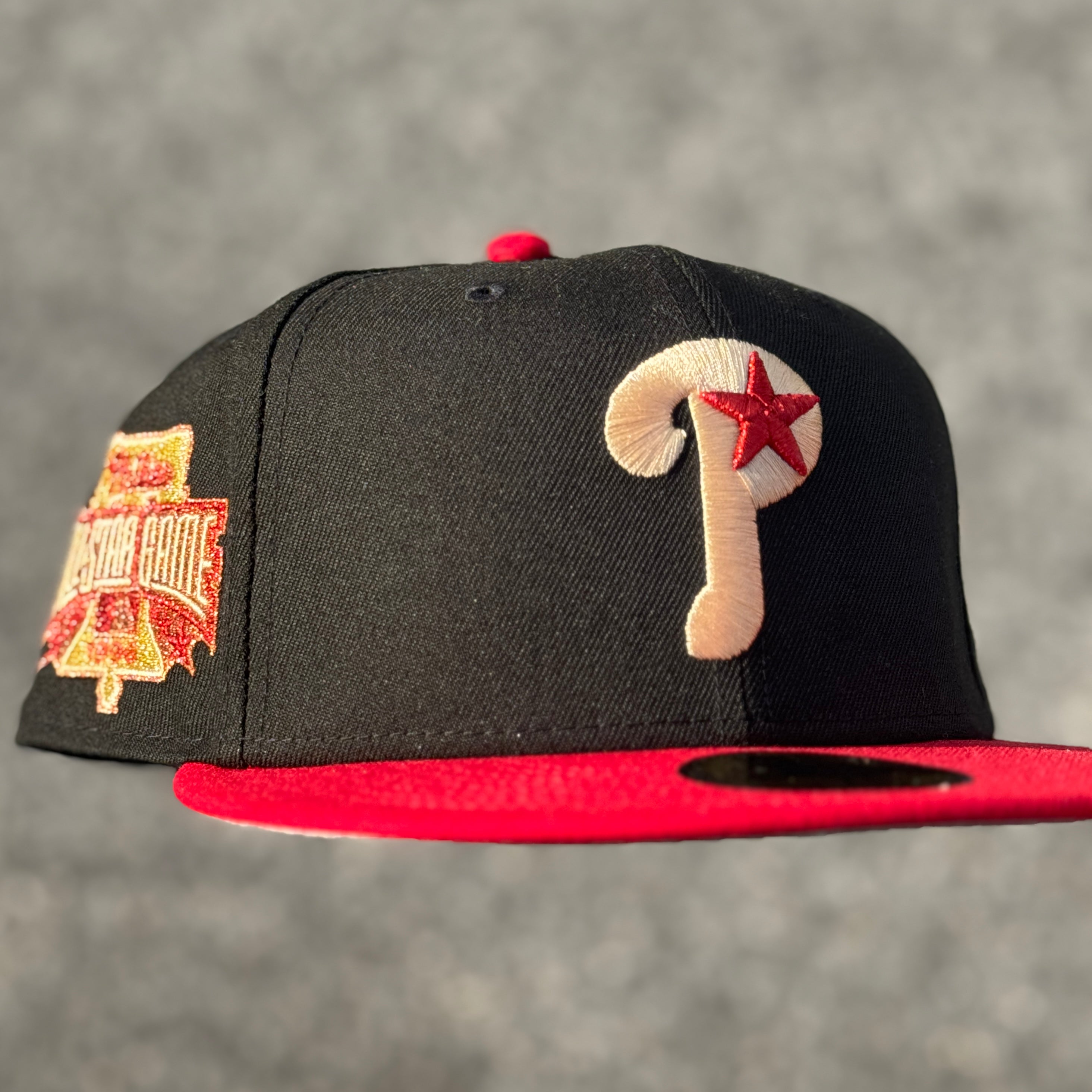 Philadelphia Phillies 1996 All Star Game Side Patch Fitted Hat New Era 5950 (Black/Red/Seashell/Gold/Copper/Gray)
