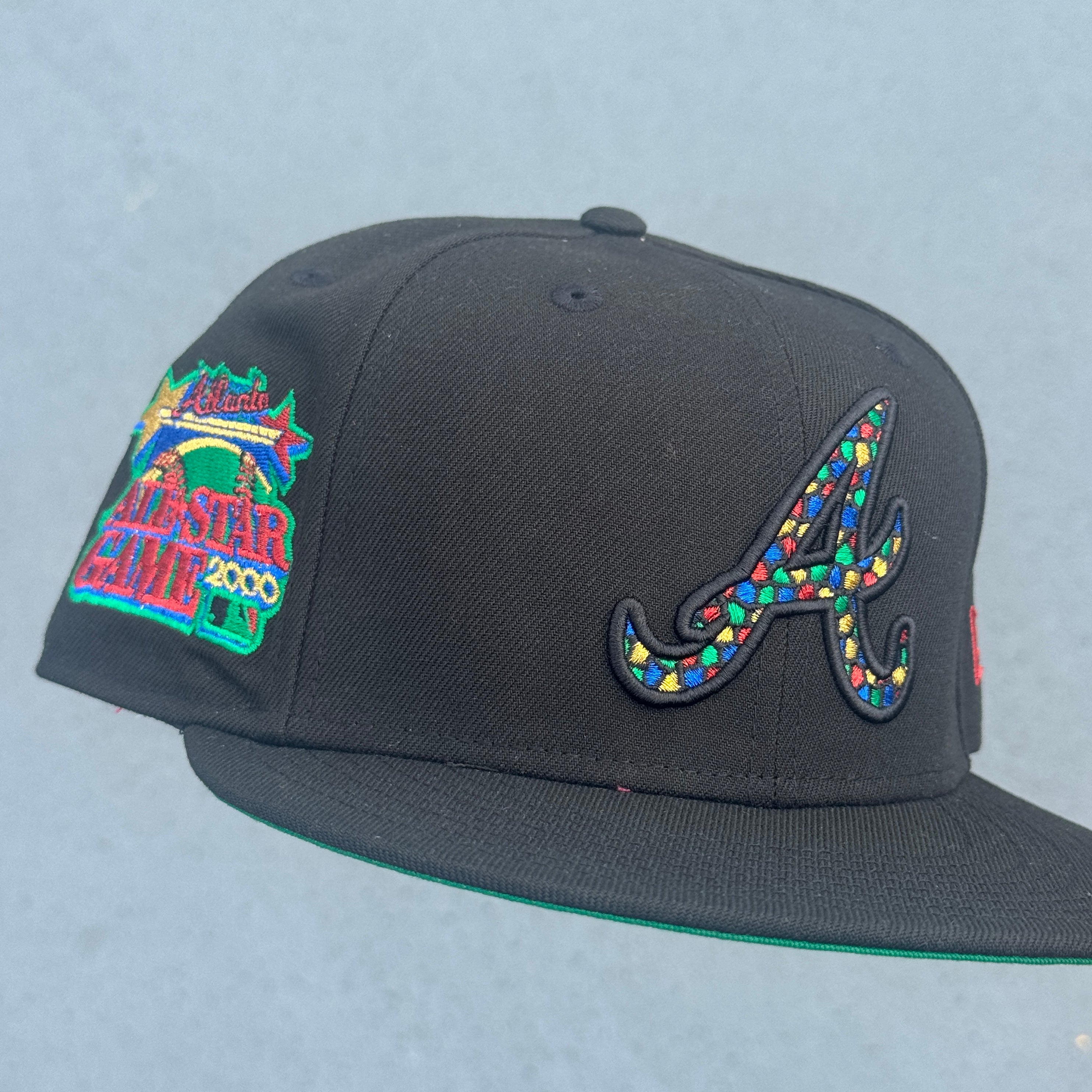 Atlanta Braves 2000 All Star Game Side Patch MLB Fitted Hat New Era 5950(Black/Green/Red/Blue/Gold/Gray)