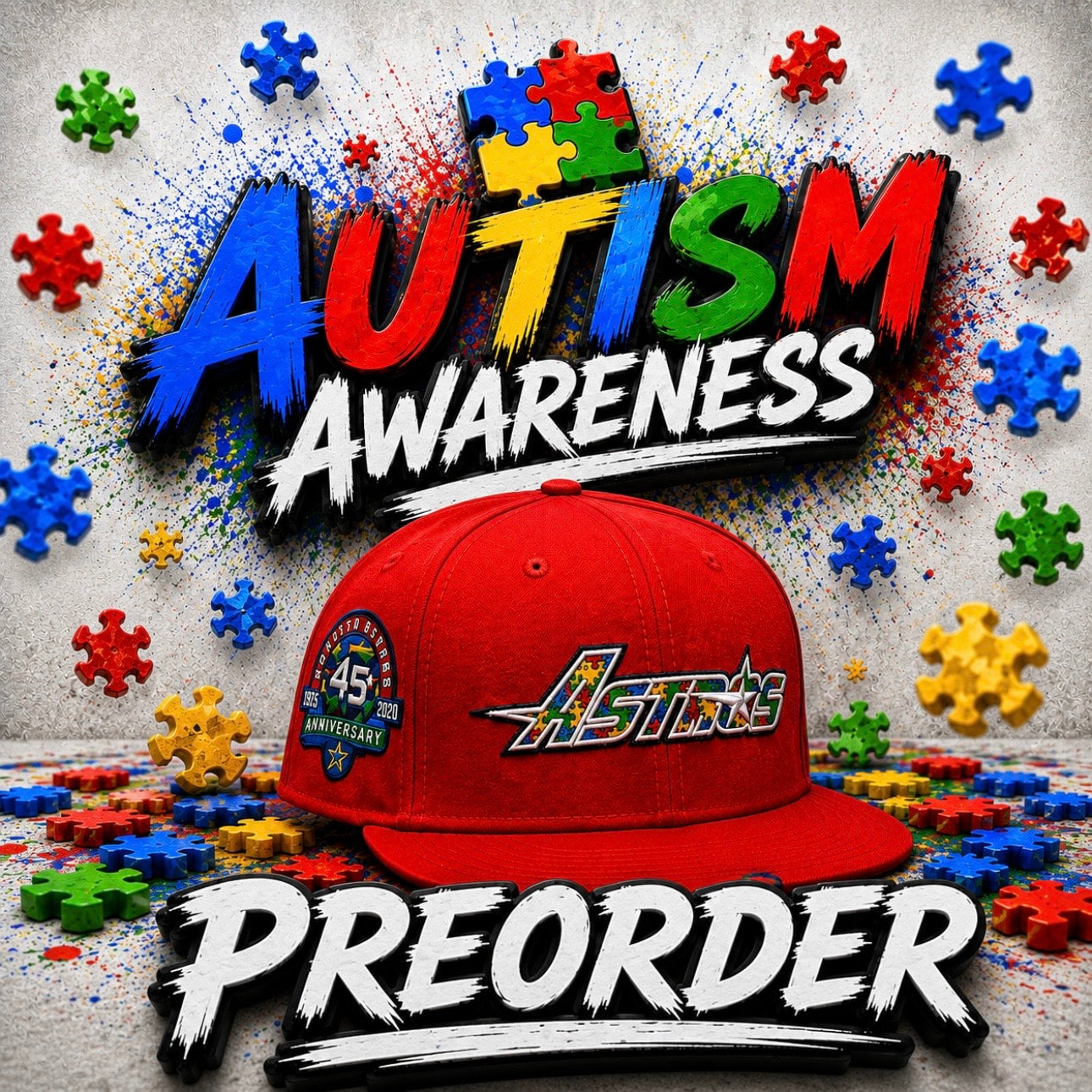 🚨PRE ORDER🚨 Houston Astros 55th Anniversary Side Patch Fitted Hat MLB New Era 5950 (Red/Navy Blue/Yellow/Green/Gray)