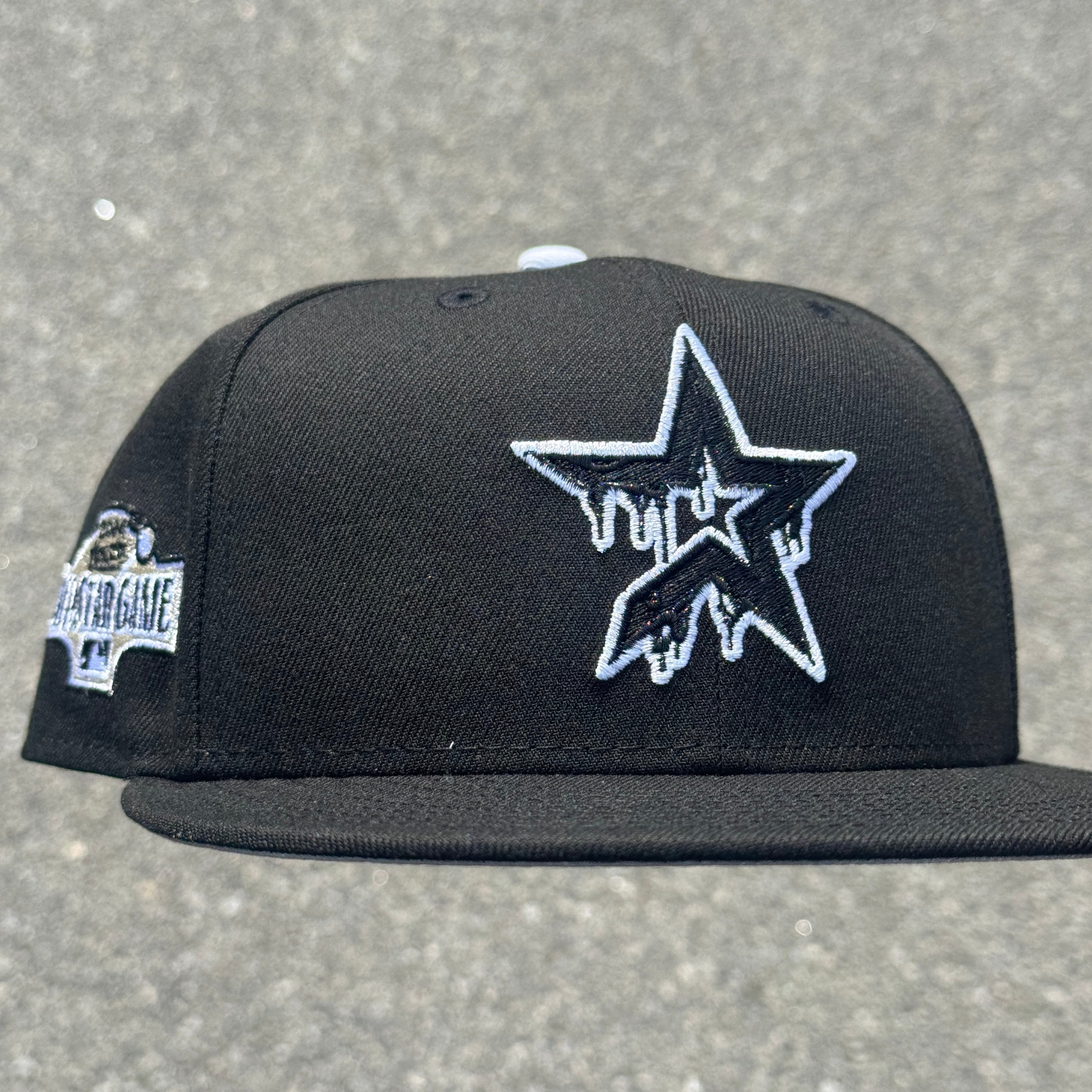 Houston Astros Drip 2004 All Star Game Side Patch MLB Fitted Hat New Era 5950(Black/White/Silver/Gray)