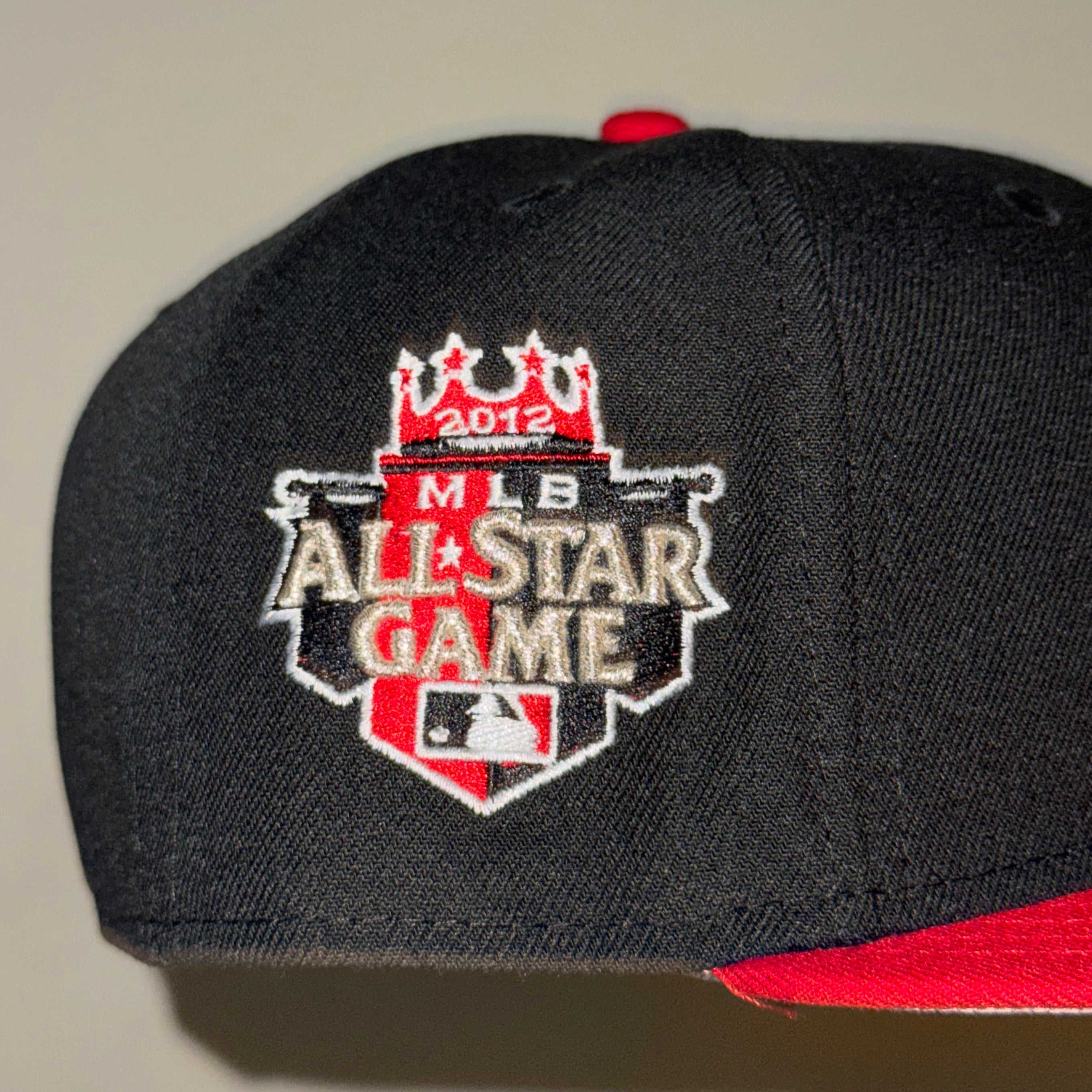 Kansas City Royals 2012 All Star Game Side Patch Fitted Hat New Era 5950 (Black/Red / Silver / White/ Grey)