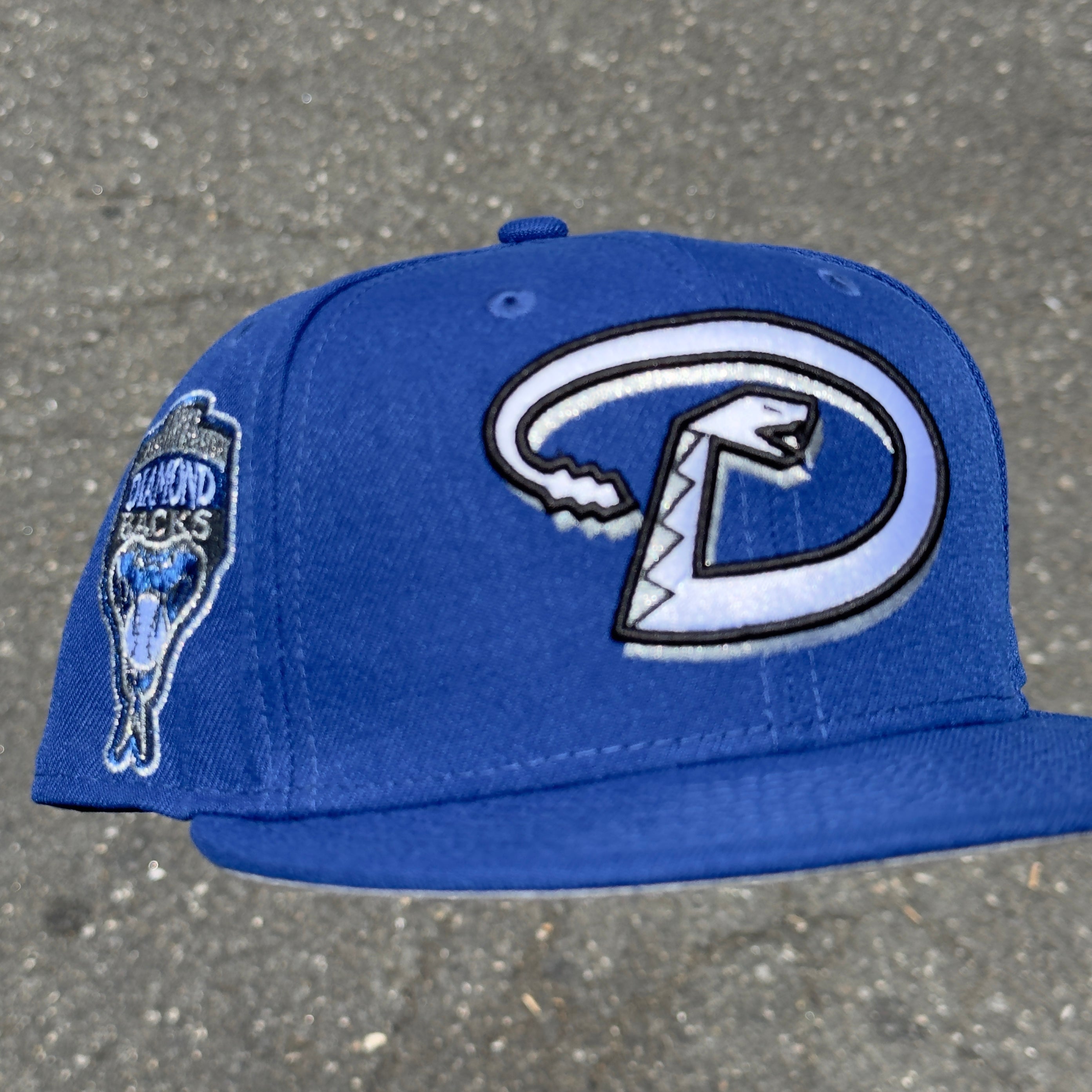 Arizona Diamondbacks 1998 Inaugural Season Side Patch Fitted Hat New Era 5950 (Blue//Black/Silver/White/Gray)