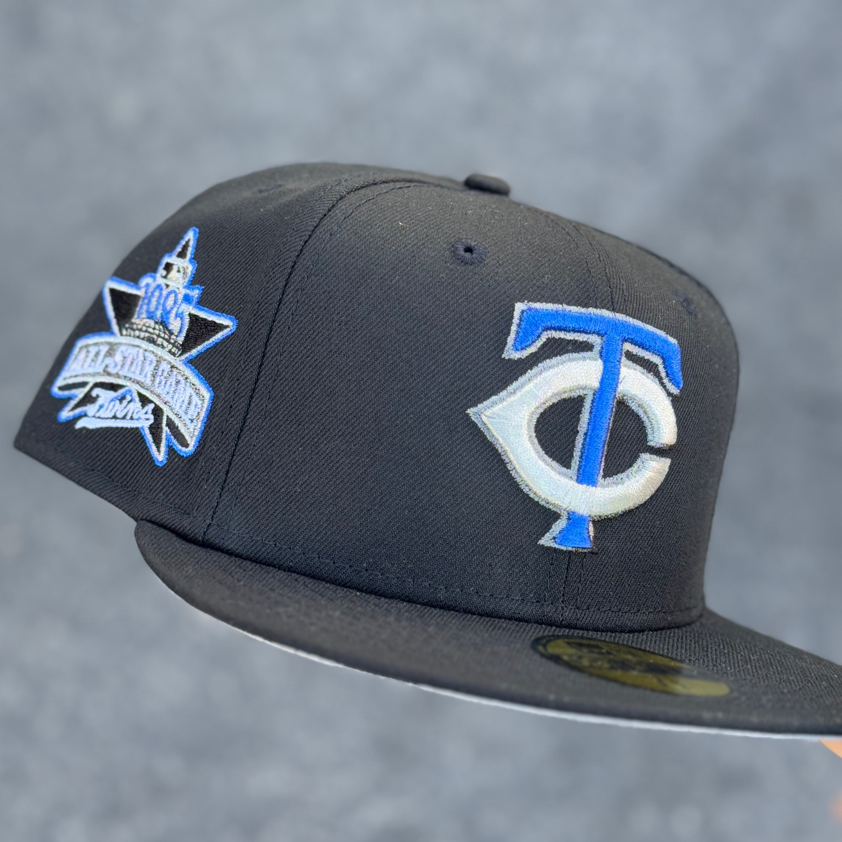Minnesota Twins TC 1985 All Star Game Side Patch Fitted Hat New Era 5950 (Black/Blue/White/Silver/Grey)