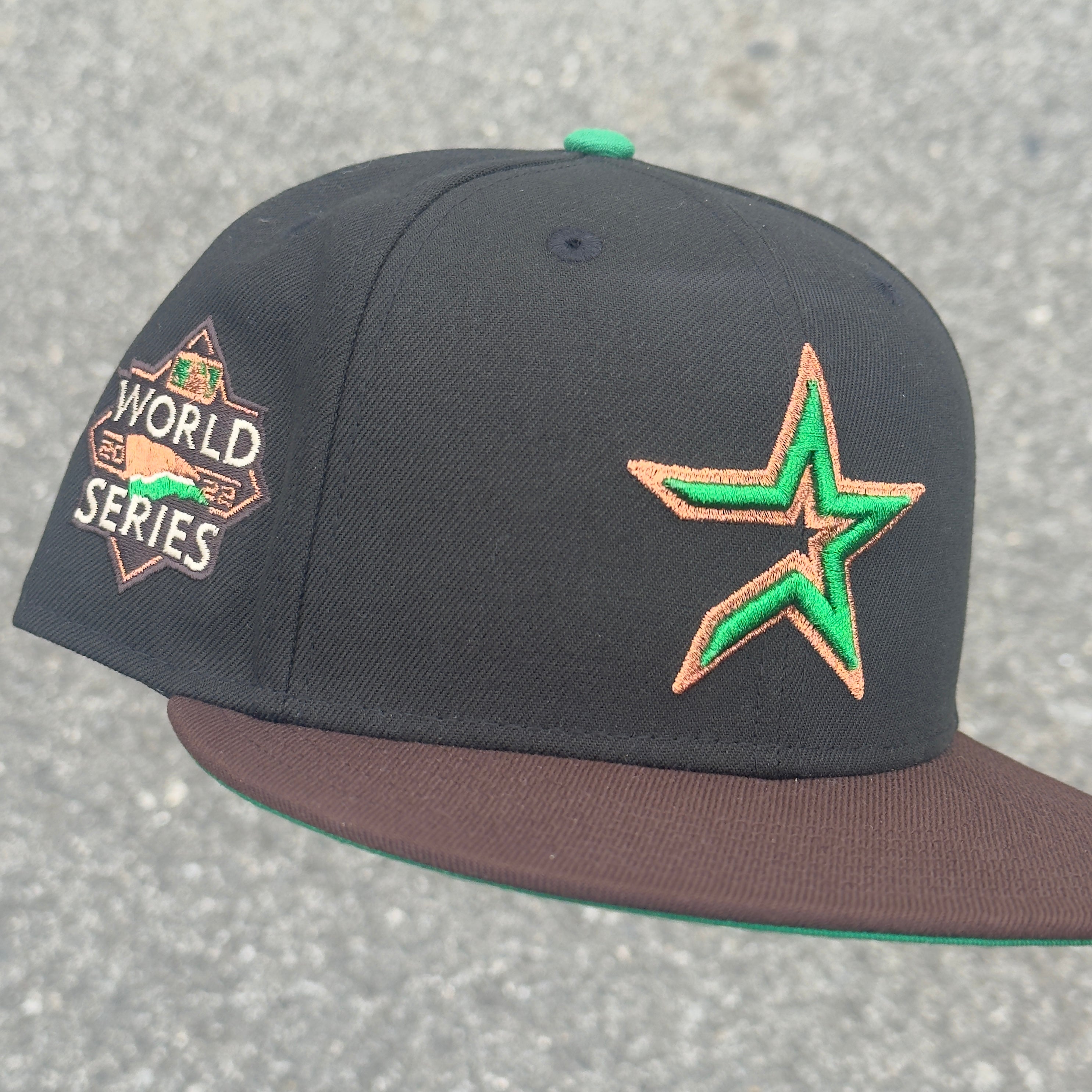 Houston Astros 2022 World Series Side Patch MLB Fitted Hat New Era 5950(Black/Brown/Green/Copper)