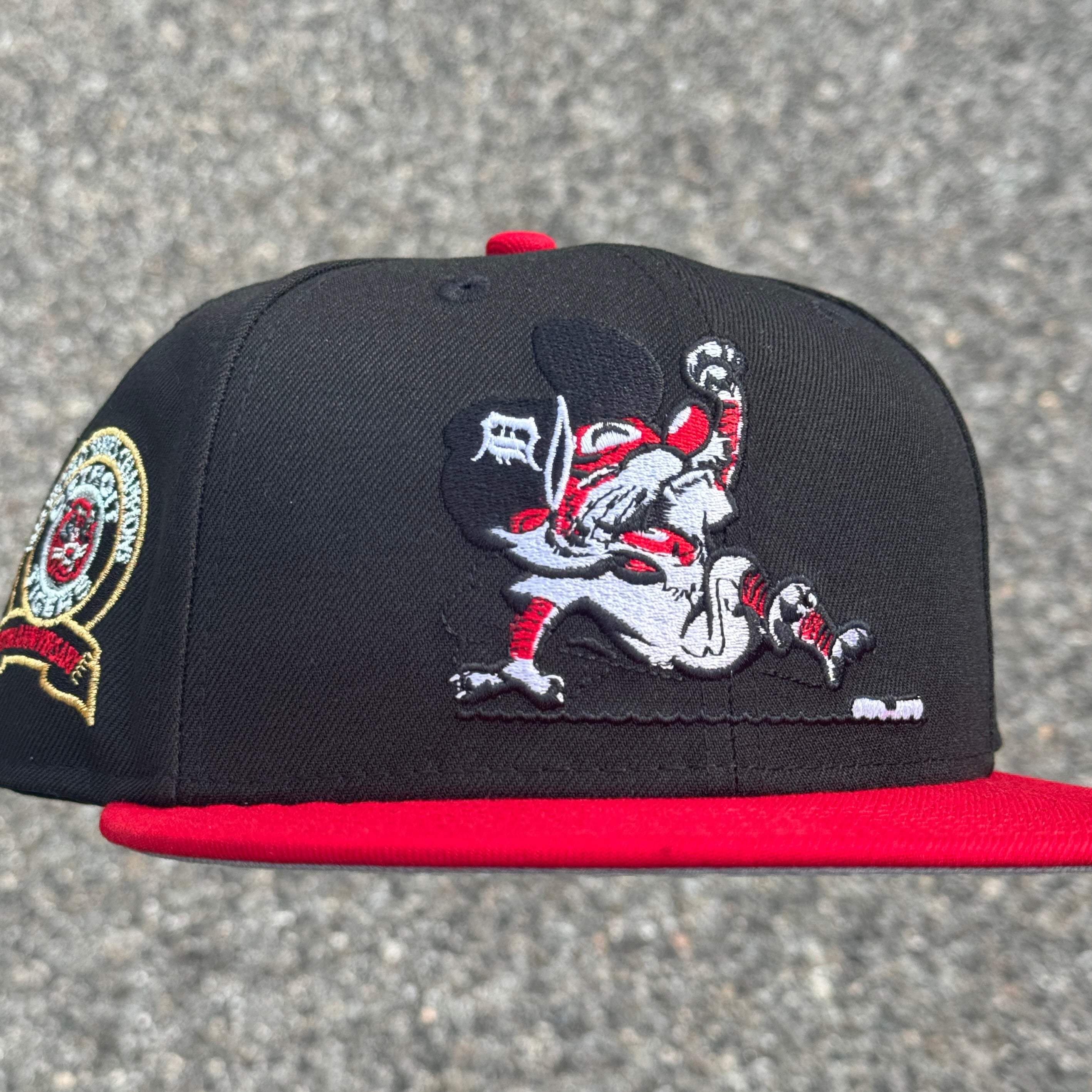 Detroit Tigers 50th Anniversary Side Patch Fitted Hat New Era 5950 (Black/White/Red/Gold/Iris/Gray)