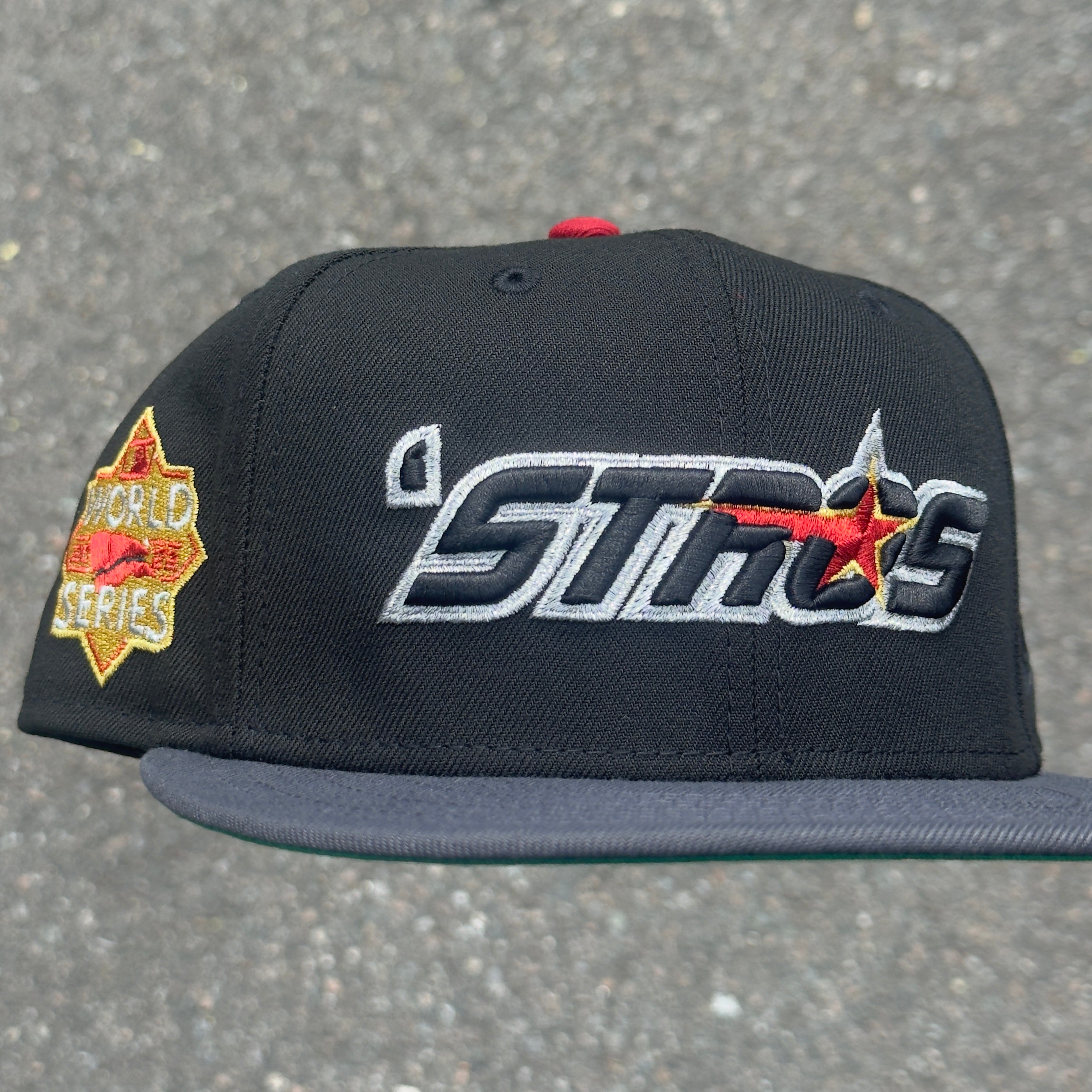 Houston Astros “STROS” 2022 World Series Side patch MLB Fitted Hat New Era 5950 (Black/Gray/Red/Gold/Silver/Green)