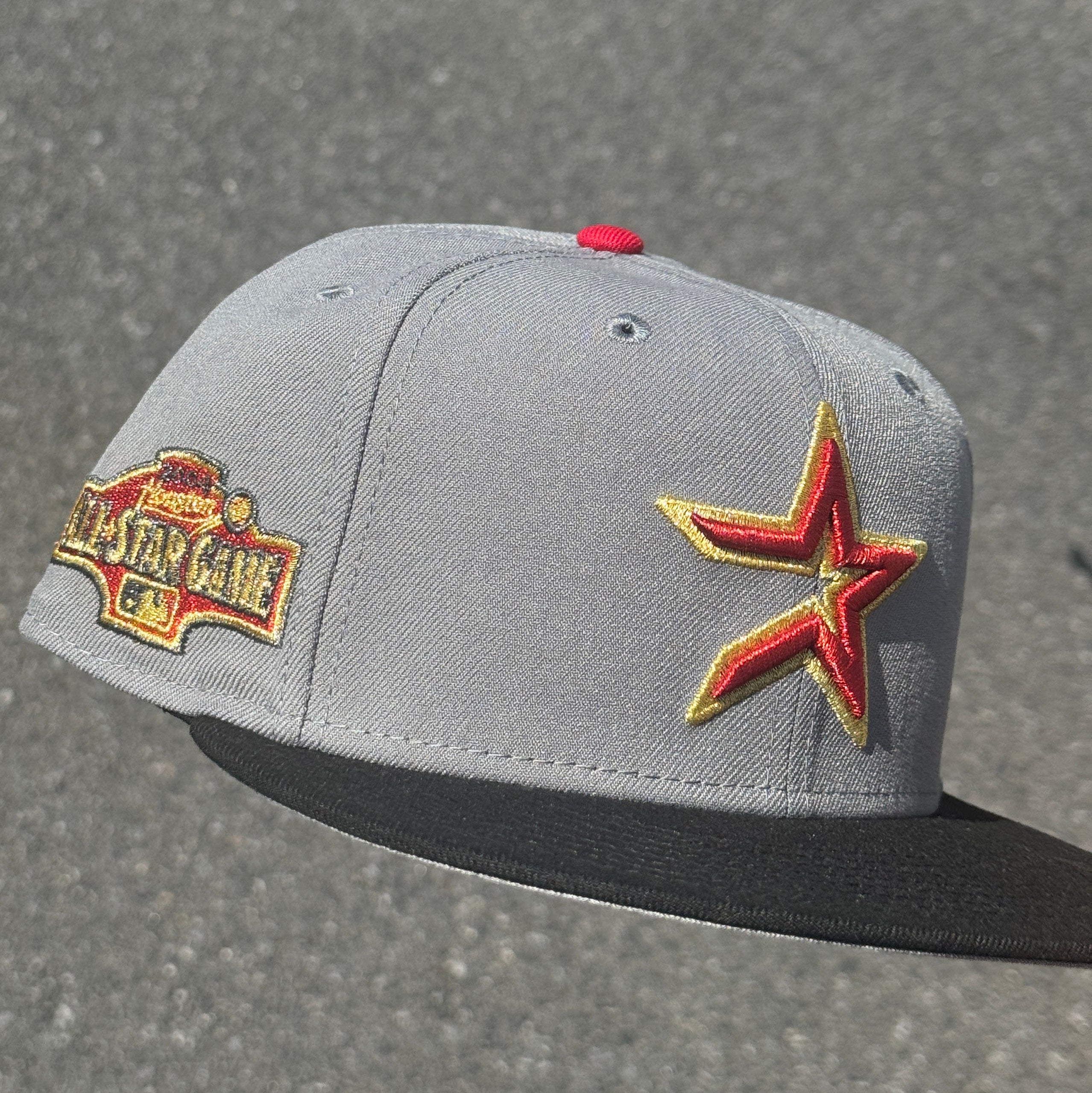 Houston Astros 2004 All Star Game Side Patch Fitted Hat New Era 5950 (Gray/Black/Gold/Red/Gray)