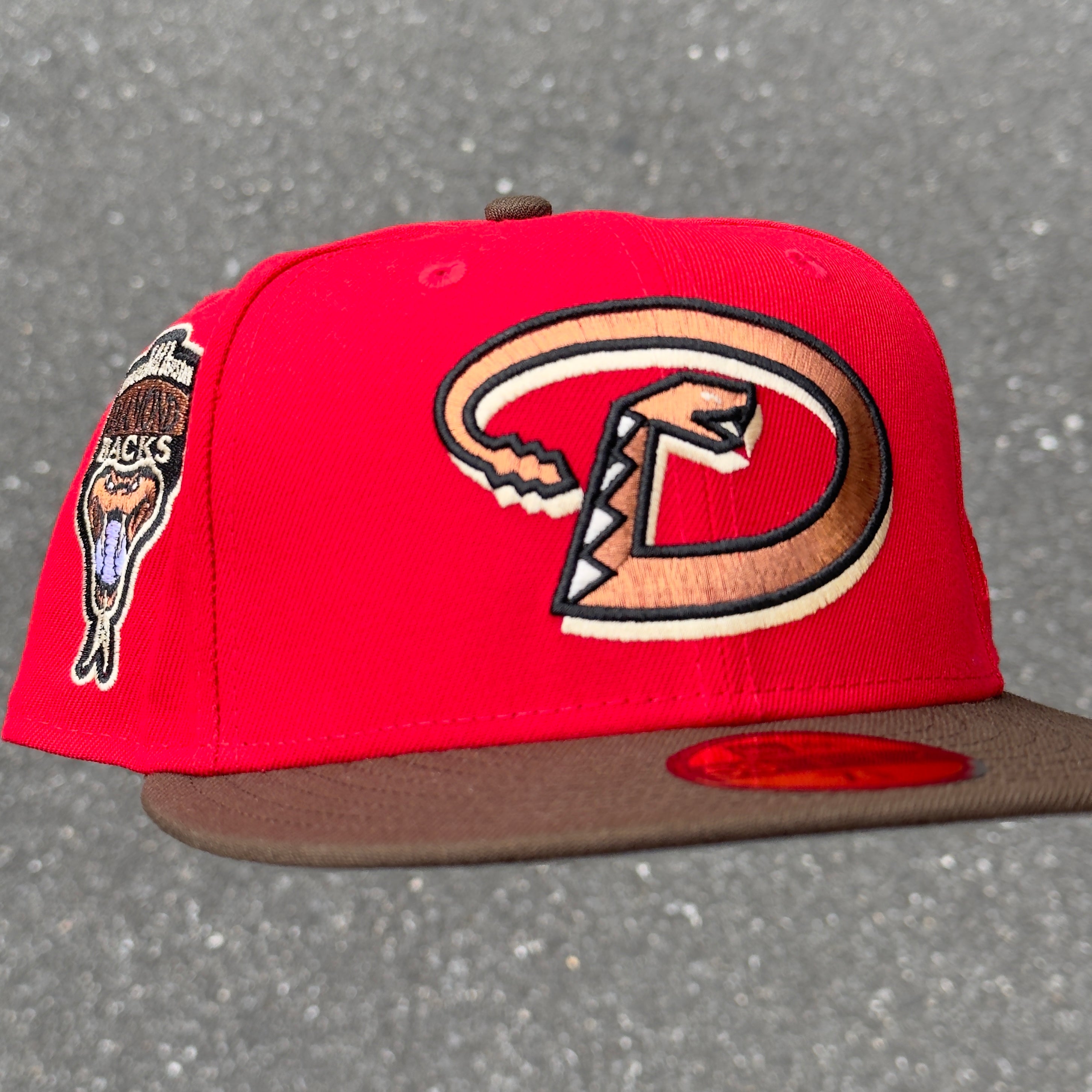 Arizona Diamondbacks 1998 Inaugural Season Side Patch Fitted Hat New Era 5950 (Red/Brown/Copper/Black/Tan/Seashell/Gray)White/Gray)