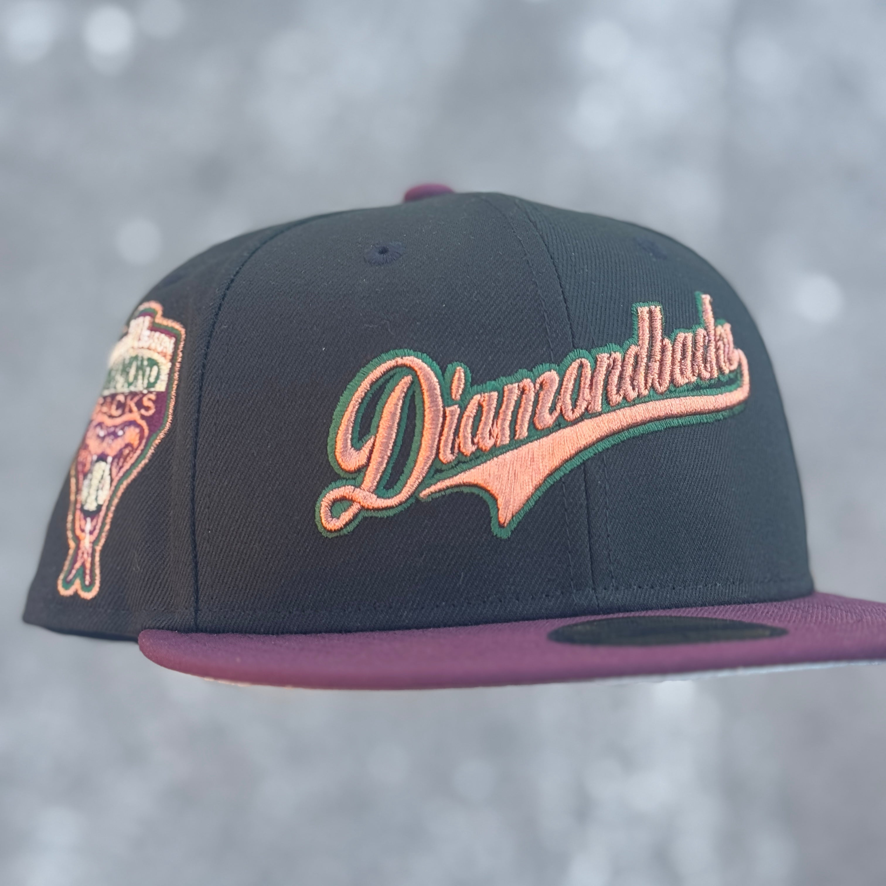 Arizona Diamondbacks 1998 Inaugural Season Side Patch Fitted Hat New Era 5950 (Black/Burgundy/Copper/Silver/Green/Grey)