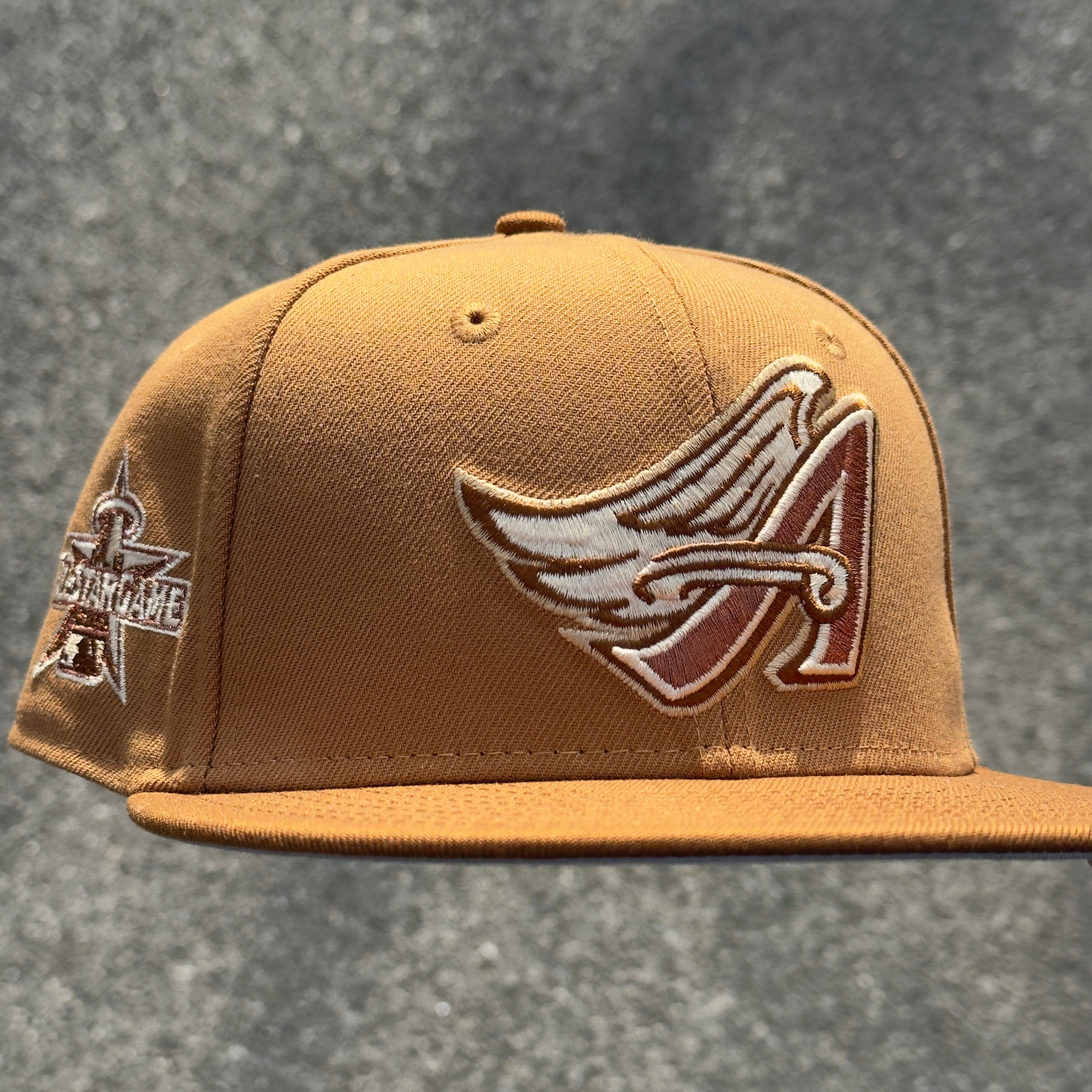 Anaheim Angels 2010 All Star Game Side Patch MLB Fitted Hat New Era 5950(Wheat/Toasted Peanut/Light Bronze/Seashell/Copper/Gray)