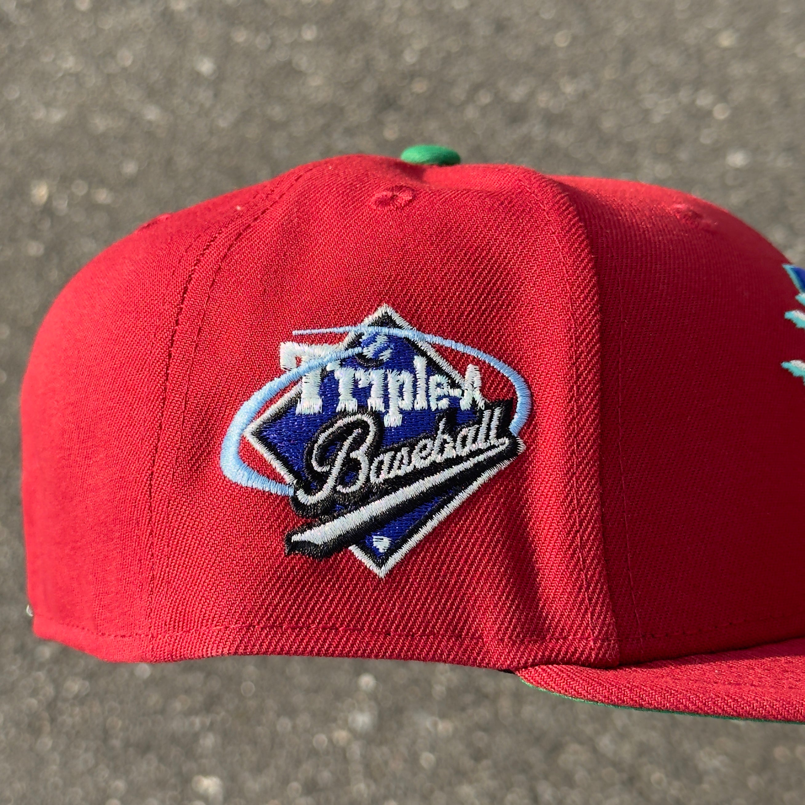 Fresno Grizzlies Triple A Baseball Side Patch Fitted Hat MILB New Era 5950 (Brick Red/Blue/White/Teal/Green)