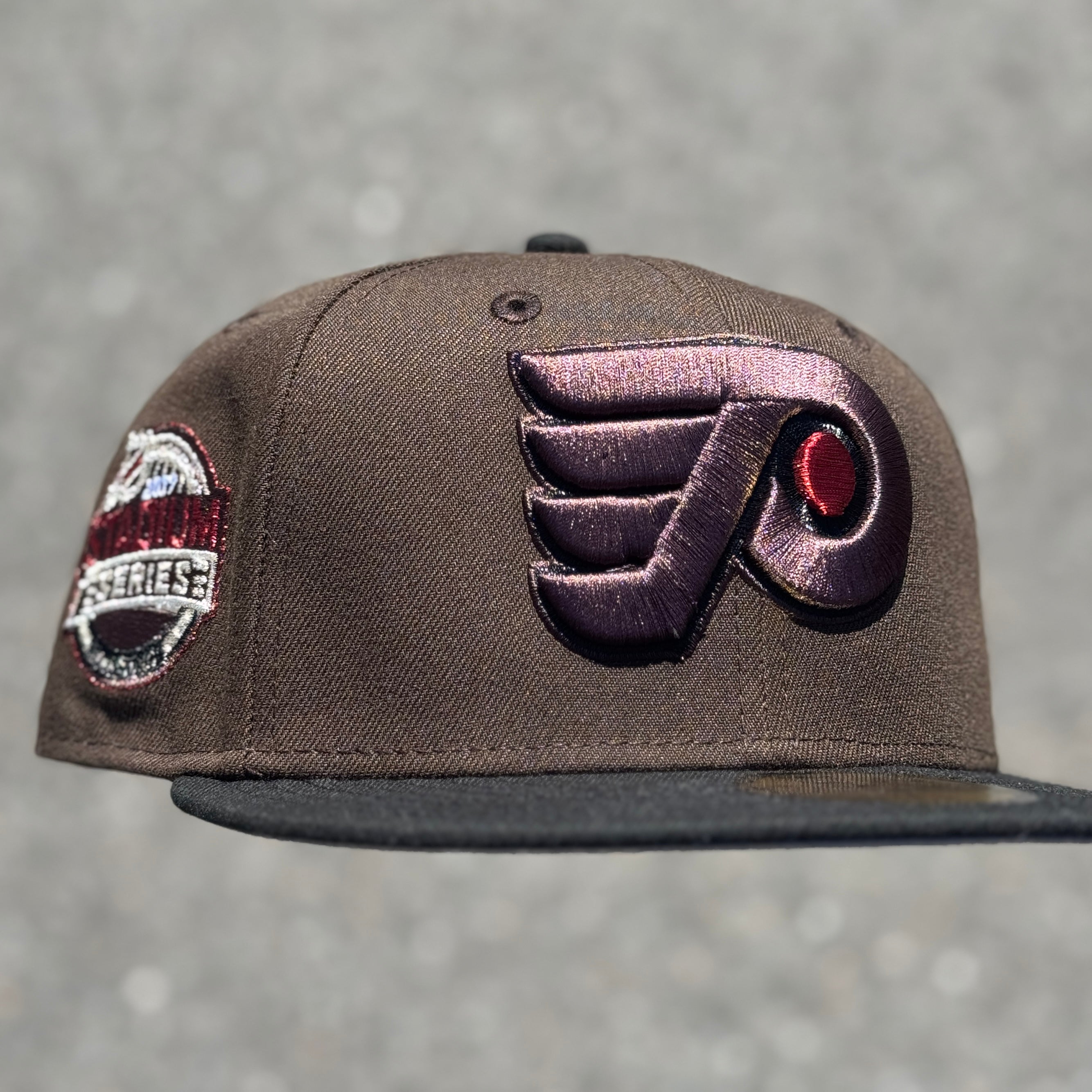 Philadelphia Flyers 2017 Stadium Series Side Patch Fitted Hat New Era 5950 NHL (Brown / Black / White / Red / Grey)