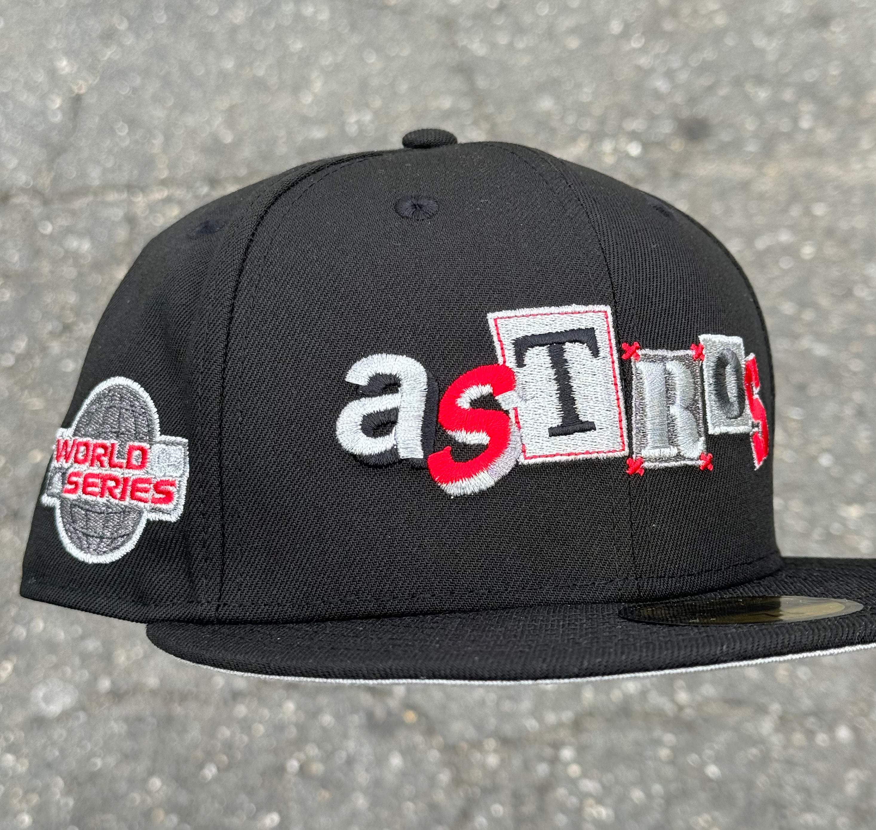 Houston Astros World Series 2005 Side Patch Fitted Hat New Era 5950 (Black/Red/Silver/Gray)