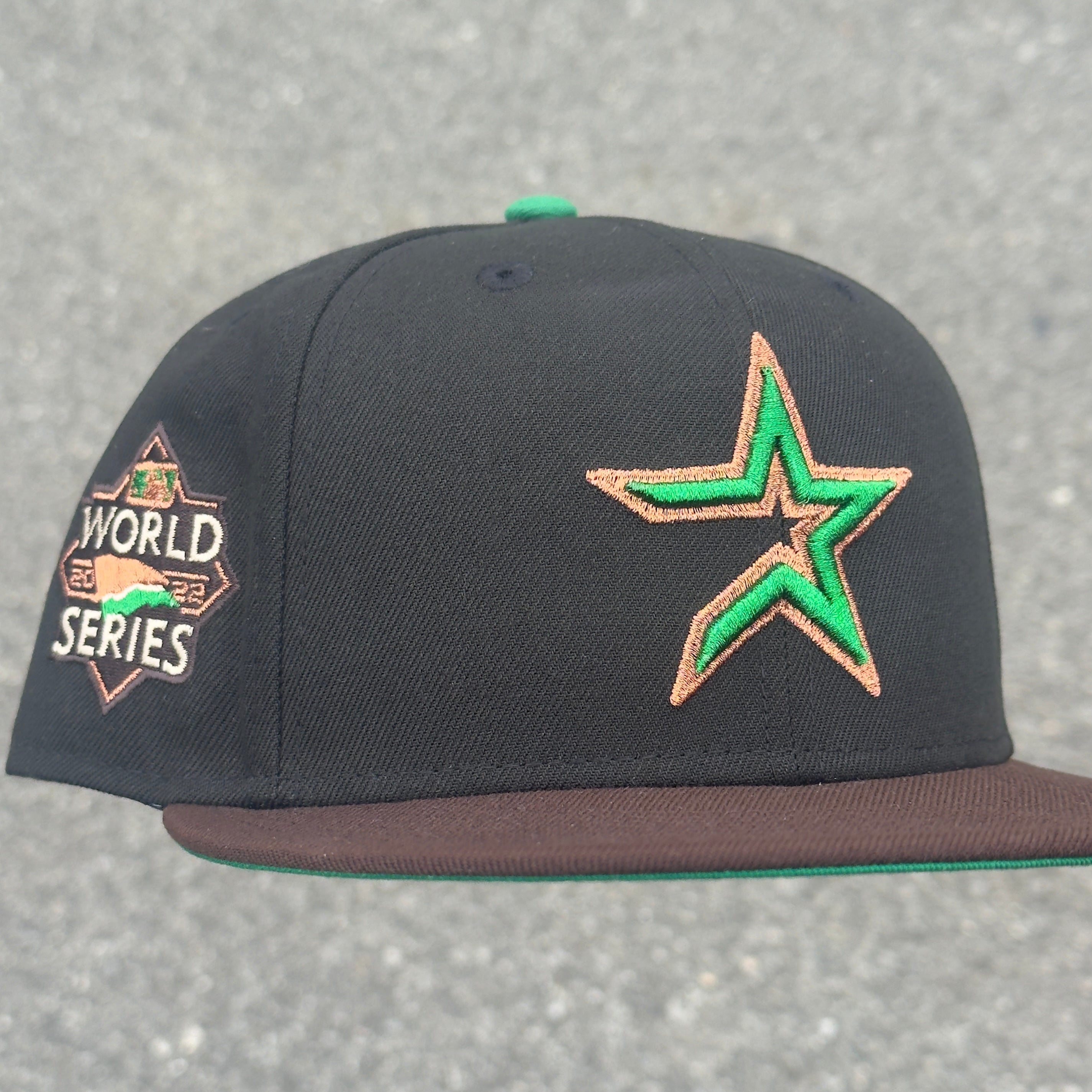 Houston Astros 2022 World Series Side Patch MLB Fitted Hat New Era 5950(Black/Brown/Green/Copper)