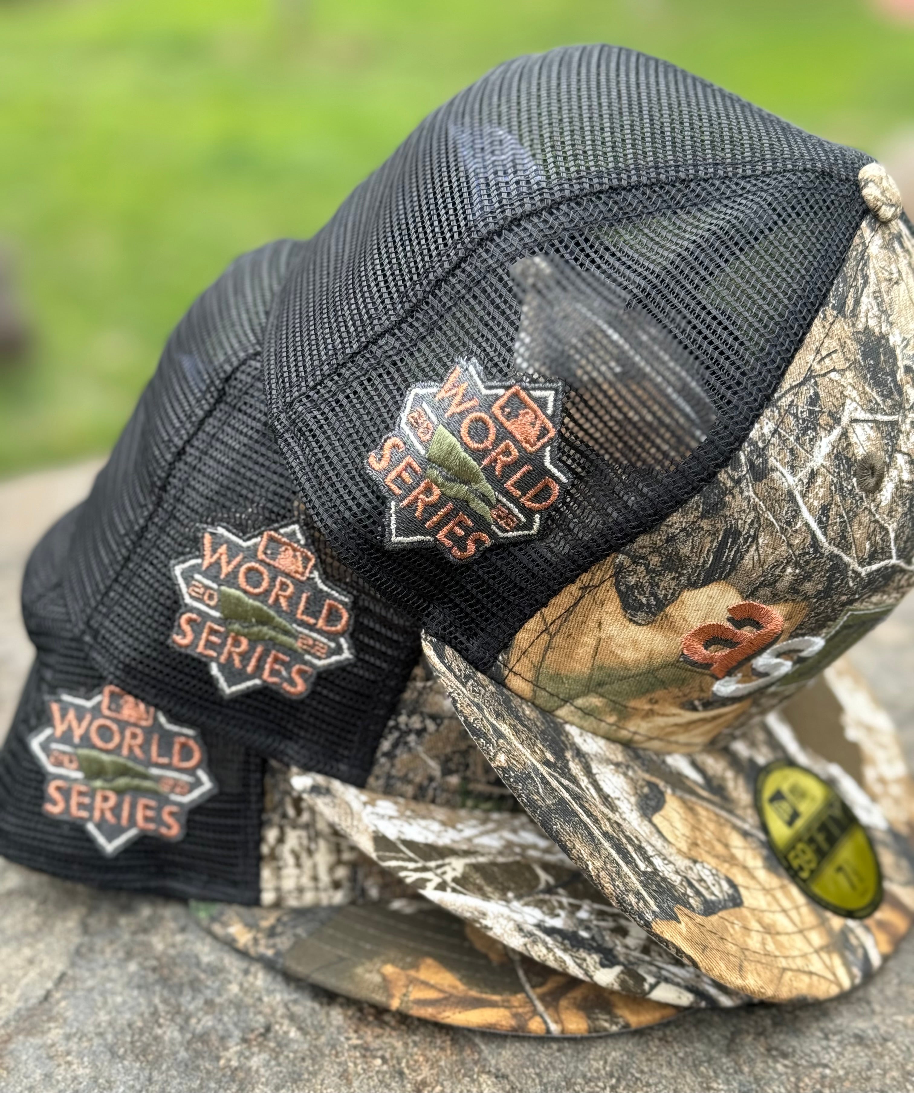 Houston Astros Real Tree Trucker World Series 2022 Fitted Hat New Era 5950 (Real Tree Camo/Black/Gray)