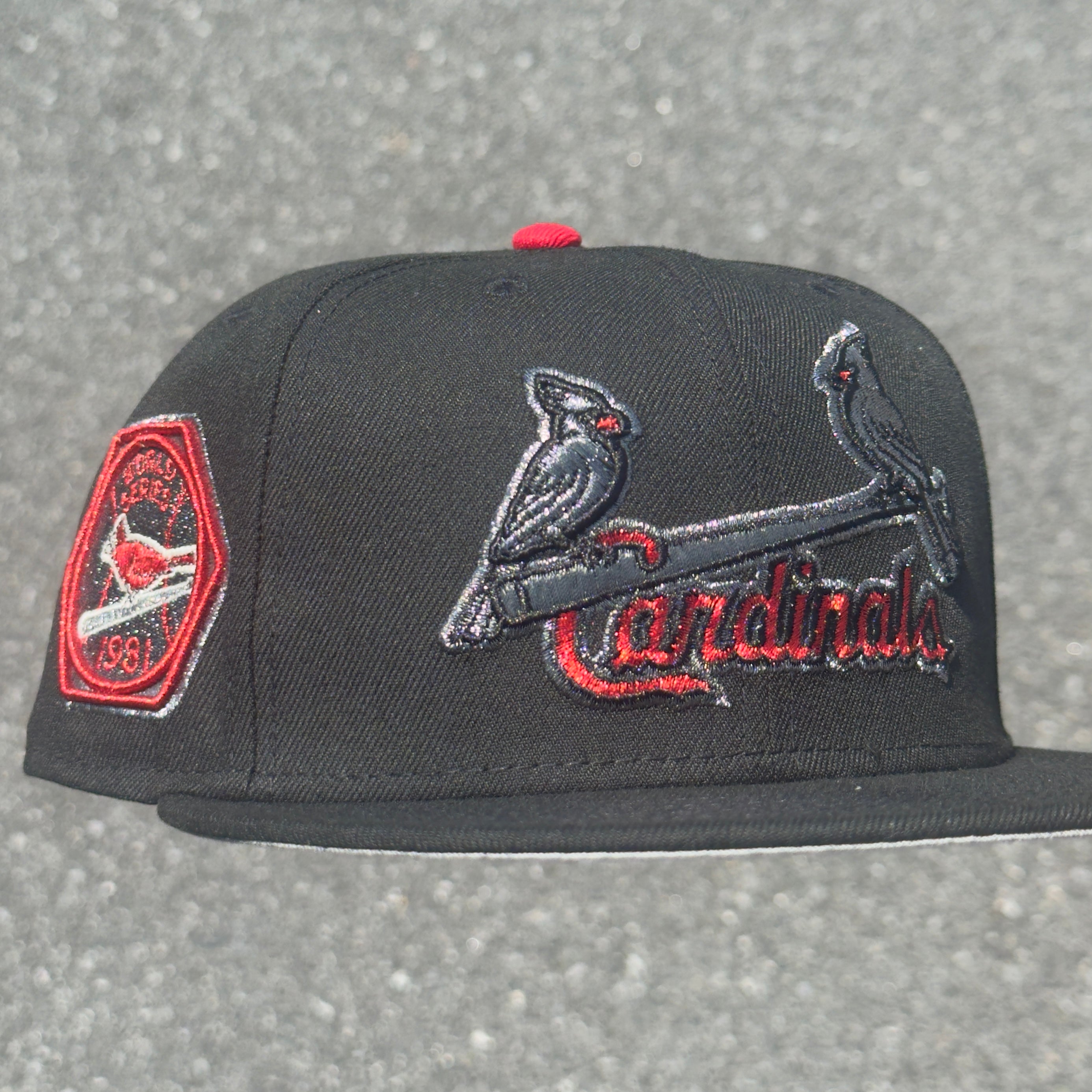 St. Louis Cardinals 1931 World Series Side Patch Fitted Hat New Era 5950 (Black/Red/Pewter/White/Gray)