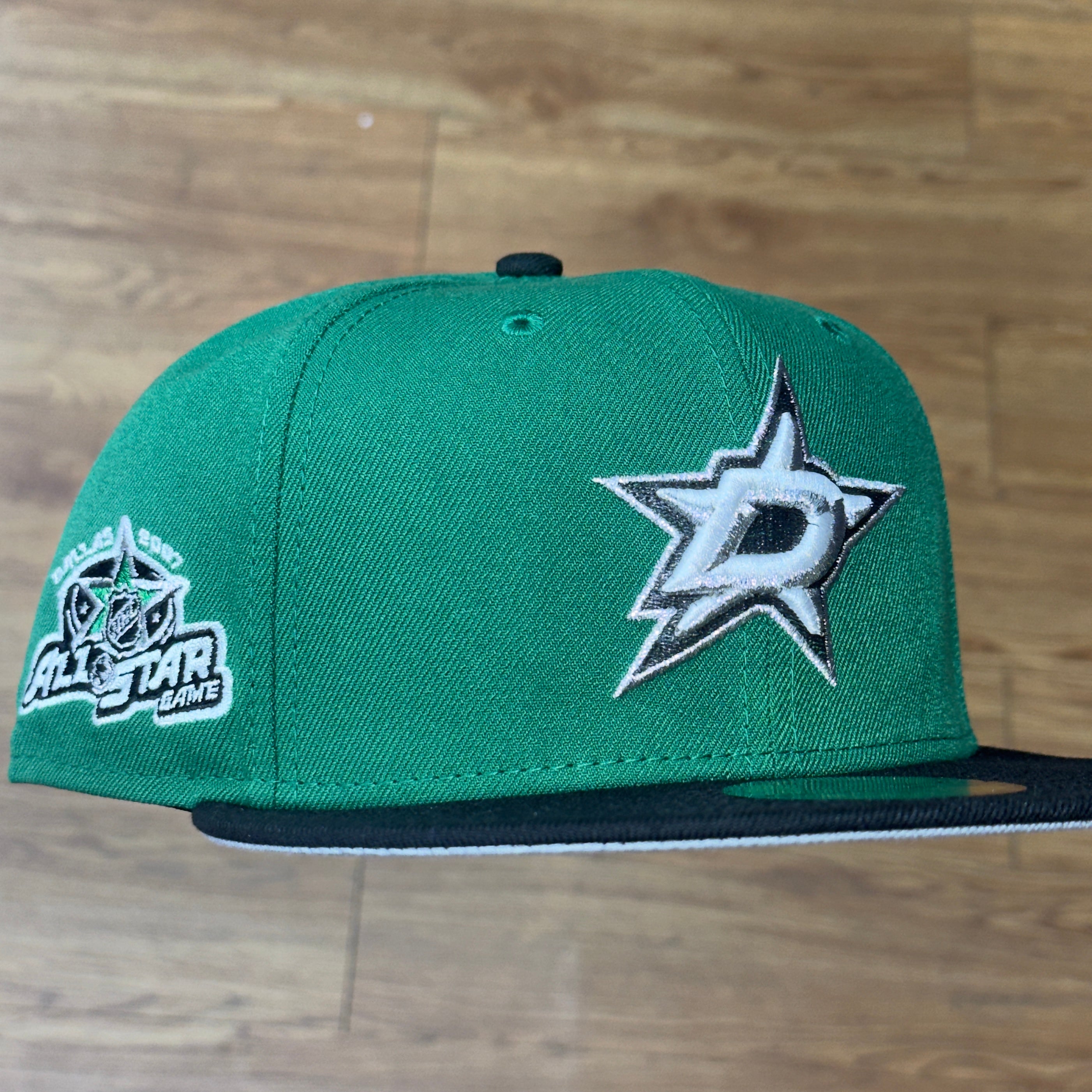 Dallas Stars 2007 All Star Game Side Patch Fitted Hat NHL New Era 5950 (Green/Black/White/Silver/Gray)