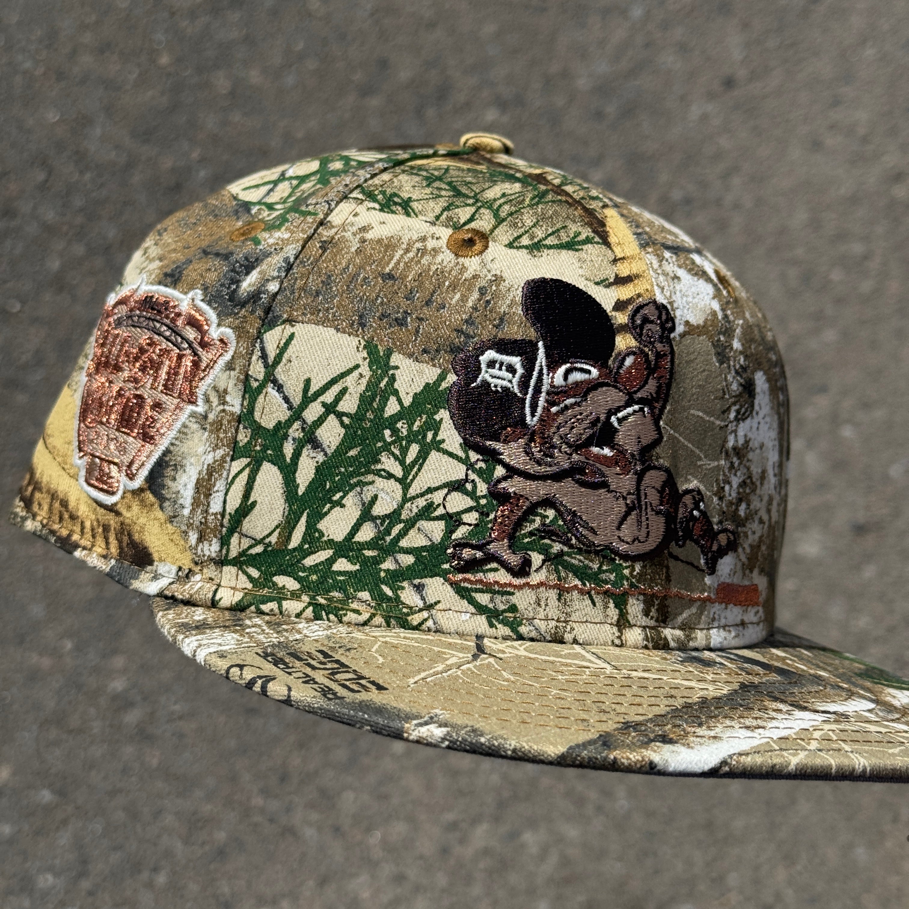Detroit Tigers Real Tree 2005 All Star Game Side Patch Fitted Hat New Era 5950 (Real Tree/Brown/Tan/Copper/Gray)