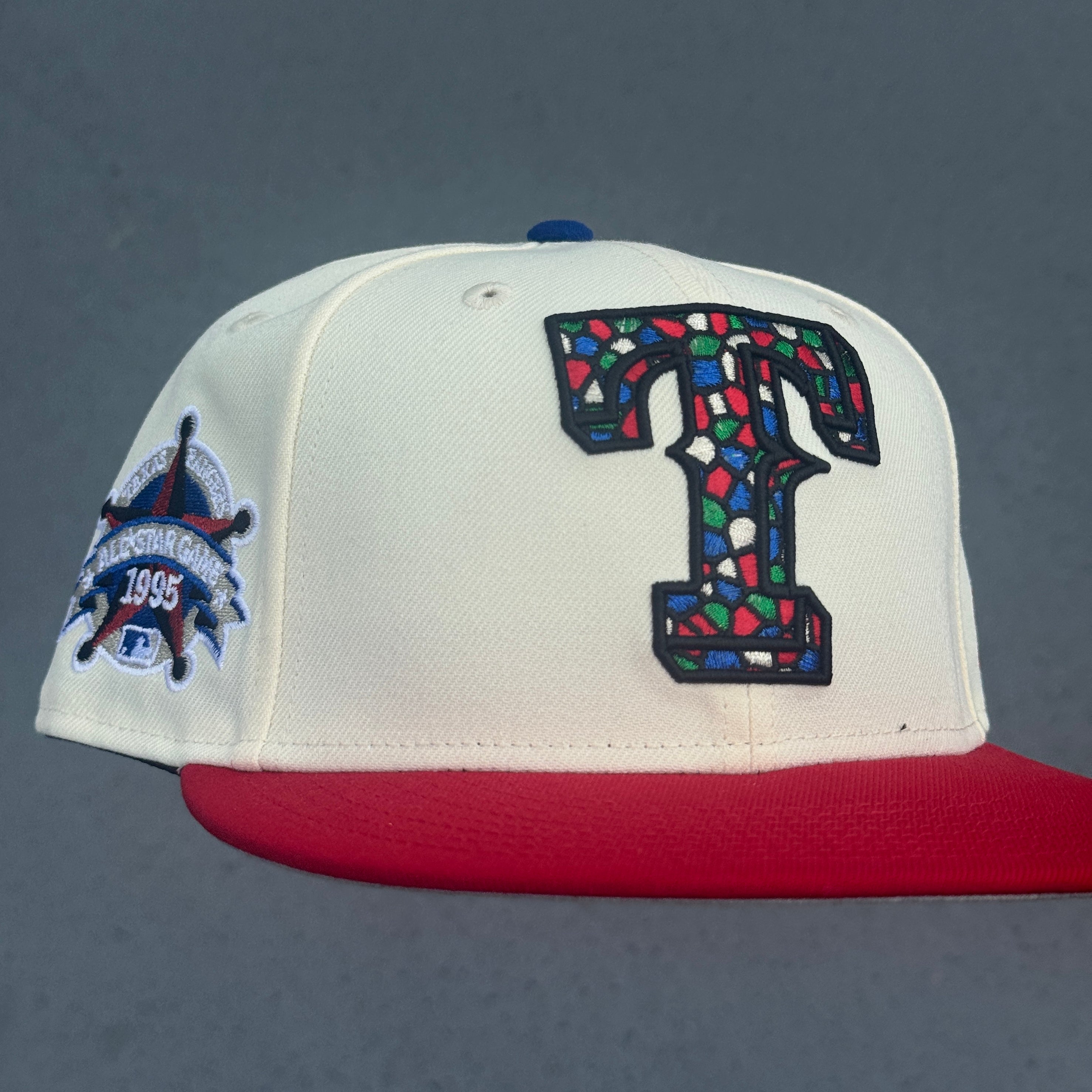 Texas Rangers 1995 All Star Game Side Patch MLB Fitted Hat New Era 5950(Off White/Red/Green/Blue/White/Silver/Gray)