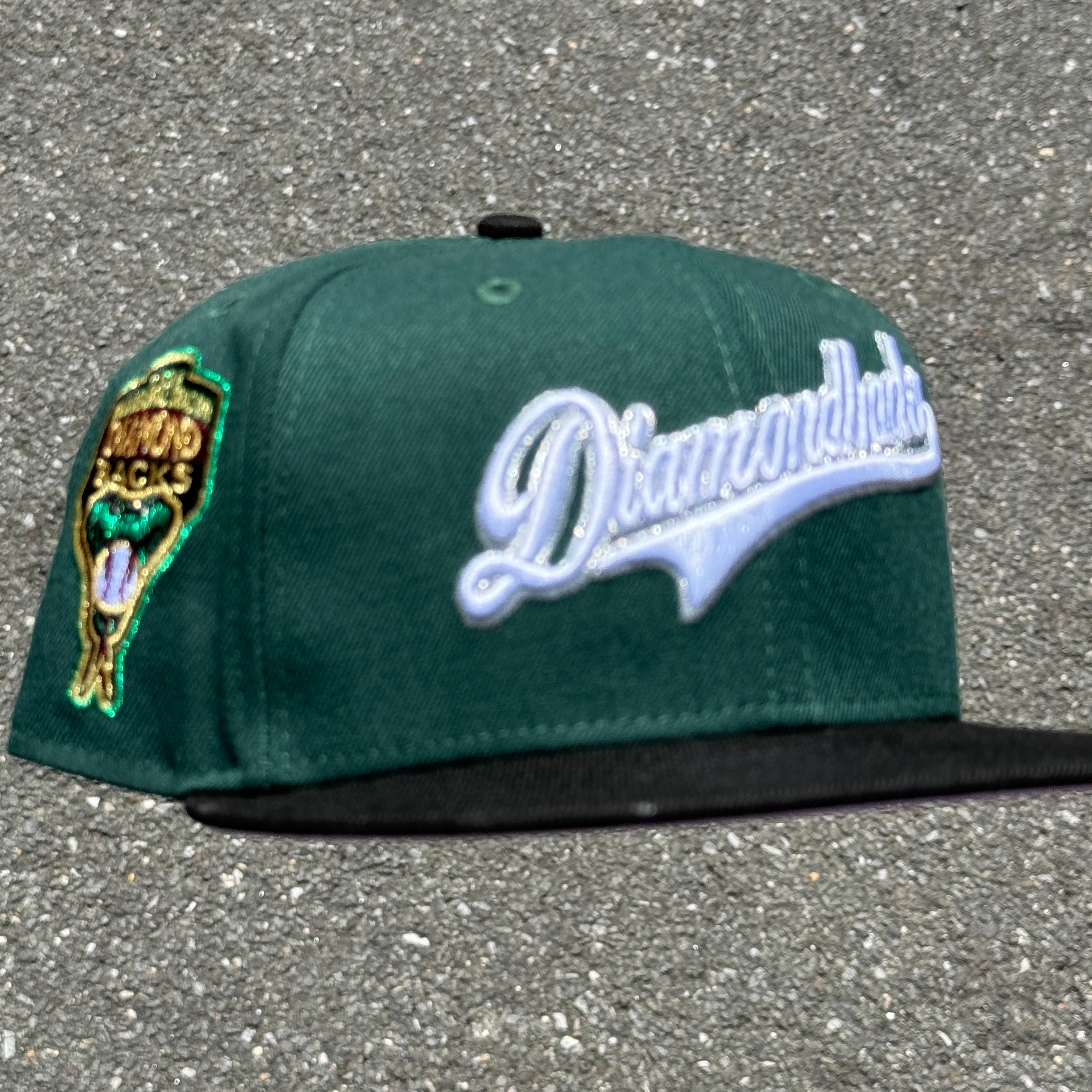 Arizona Diamondbacks 1998 Inaugural Season Side Patch Fitted Hat New Era 5950 (Dark Green/Black/Silver/Metallic Gold/Metallic Green/Metallic Red/Pink)