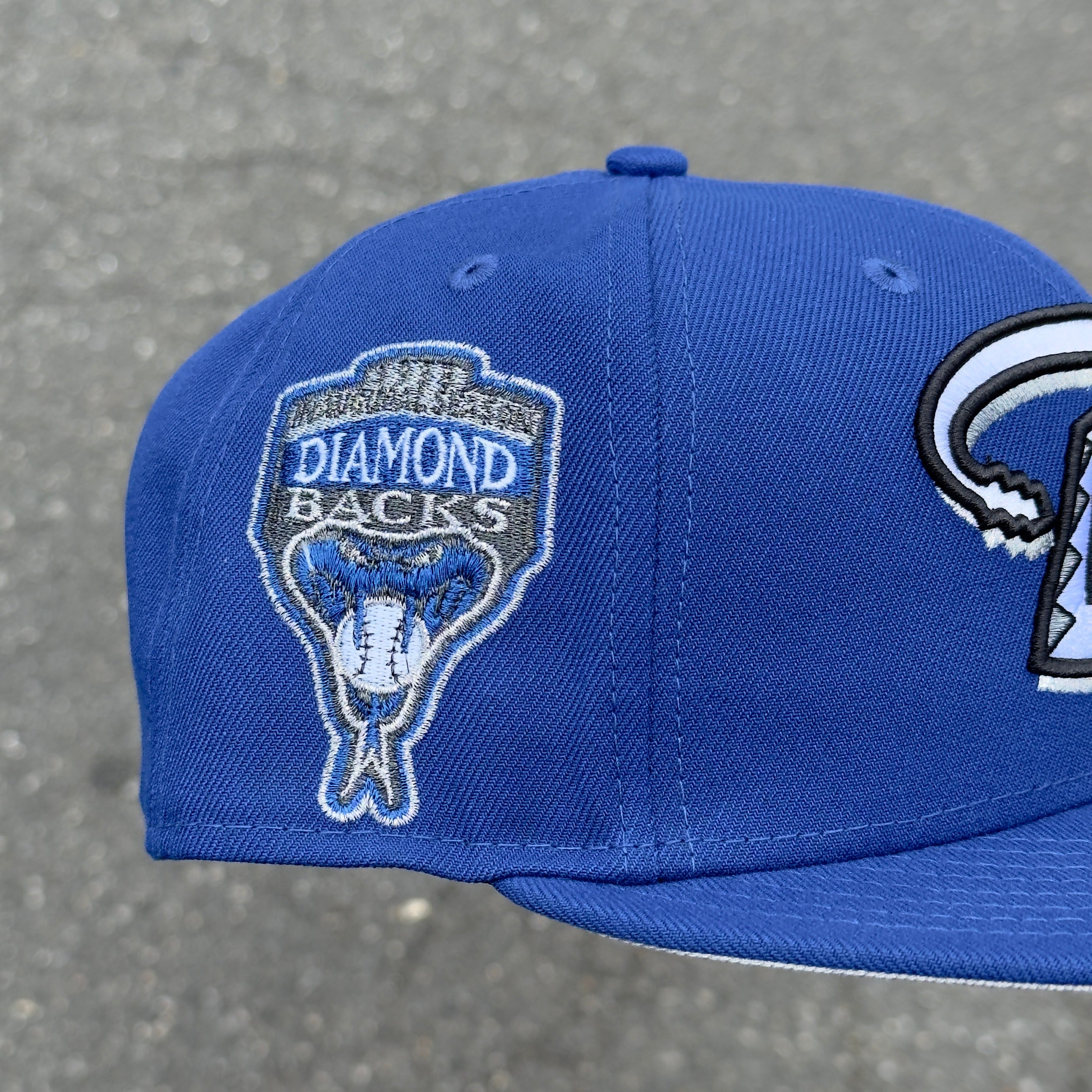 Arizona Diamondbacks 1998 Inaugural Season Side Patch Fitted Hat New Era 5950 (Blue//Black/Silver/White/Gray)