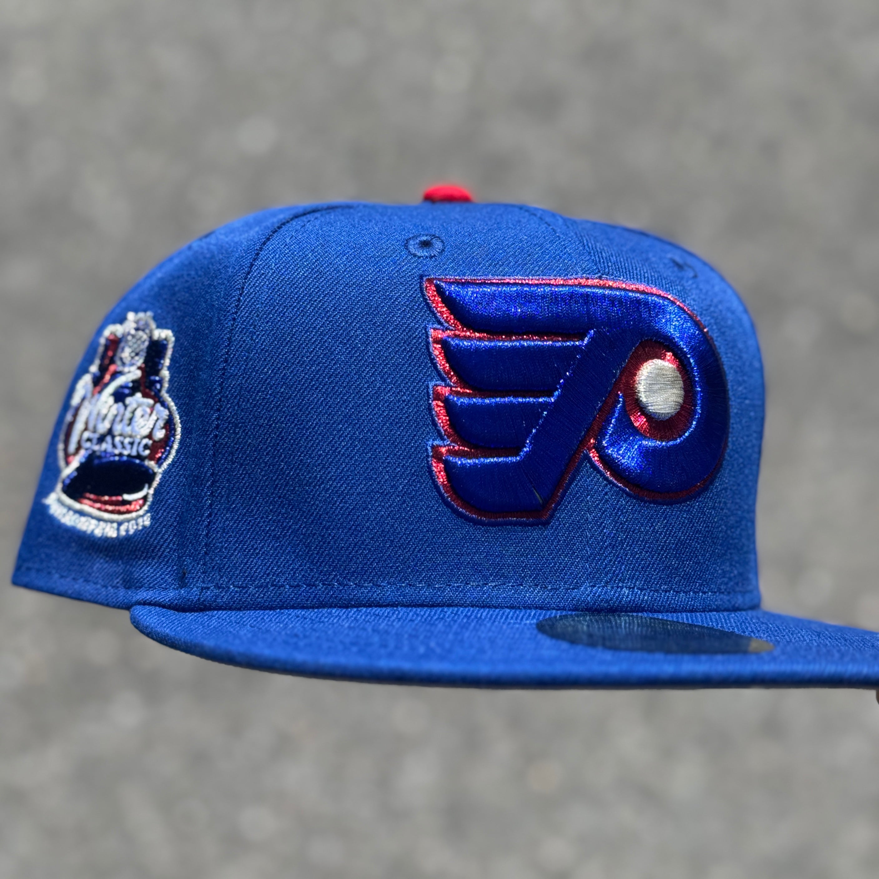 Philadelphia Flyers 2012 Winter Classic Side Patch Fitted Hat New Era 5950 NHL (Blue / Red / White / Grey)