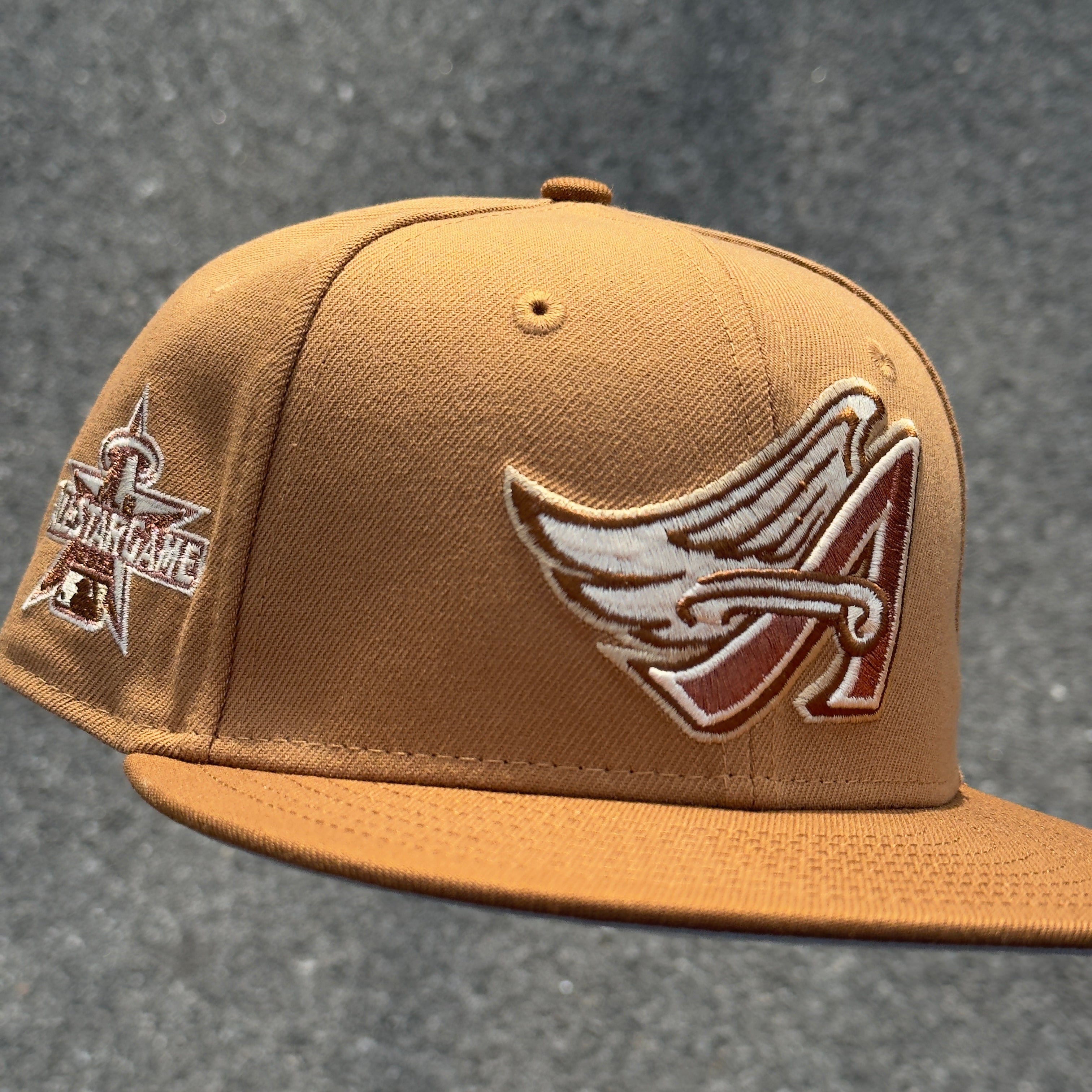 Anaheim Angels 2010 All Star Game Side Patch MLB Fitted Hat New Era 5950(Wheat/Toasted Peanut/Light Bronze/Seashell/Copper/Gray)