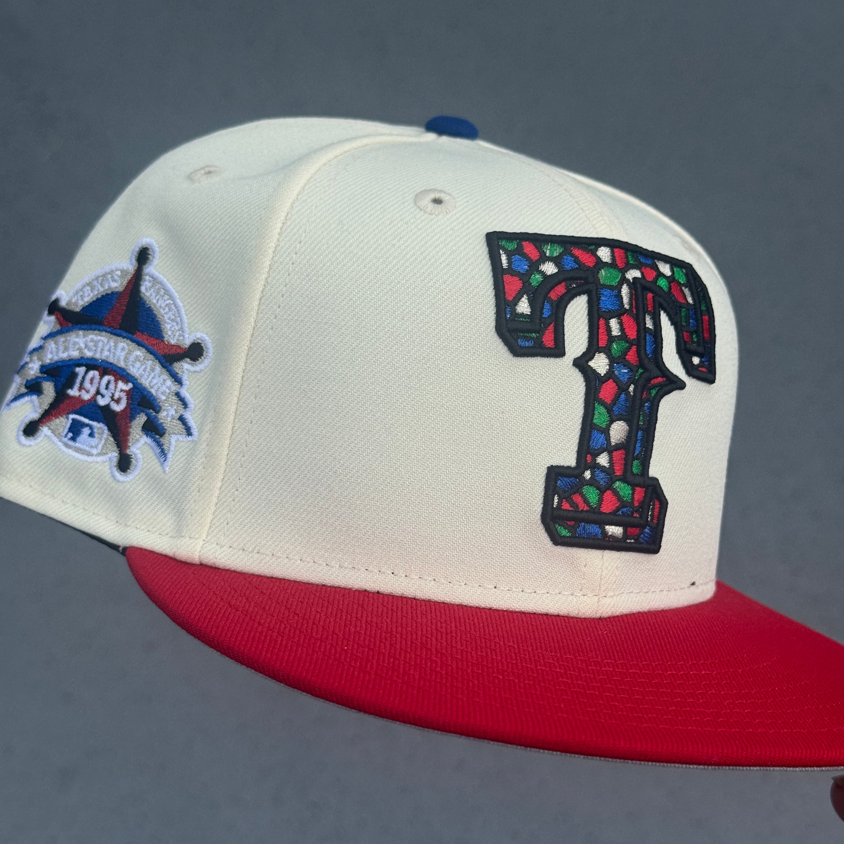 Texas Rangers 1995 All Star Game Side Patch MLB Fitted Hat New Era 5950(Off White/Red/Green/Blue/White/Silver/Gray)