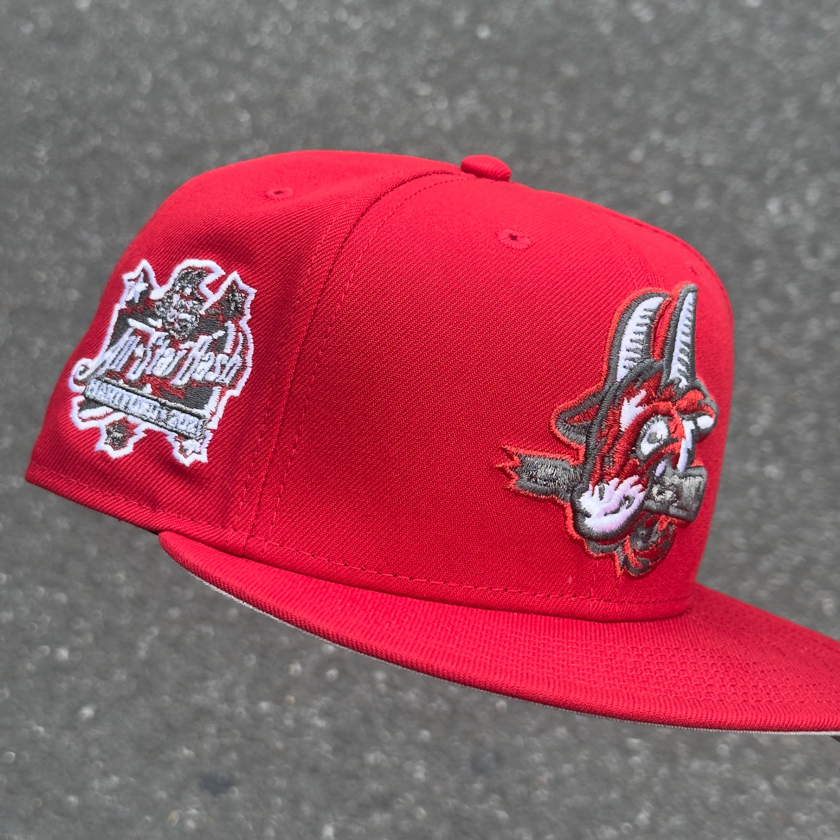 Hartford Yard Goats All Star Bash Side Patch Fitted Hat New Era 5950 (Red/White/Pewter/Gray)