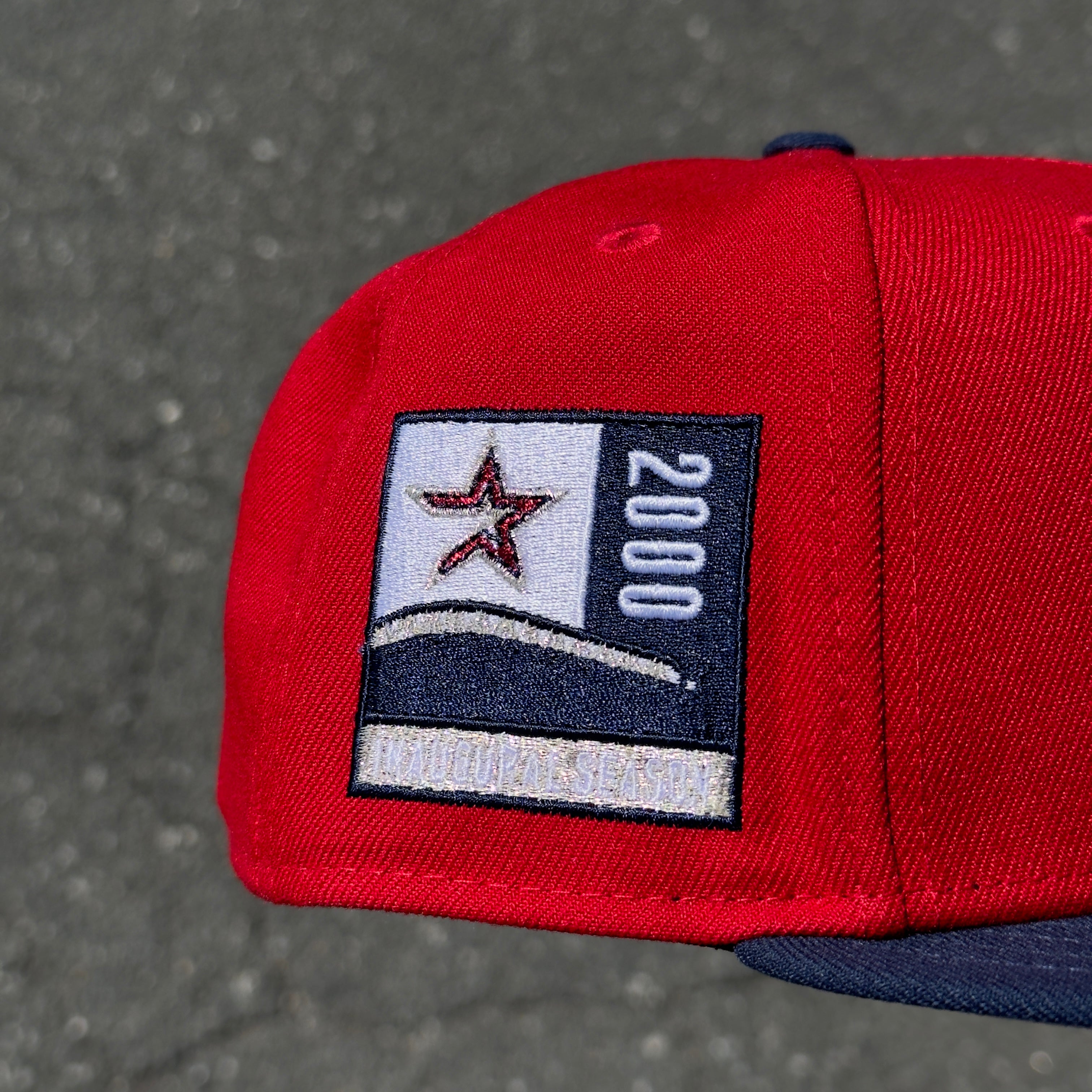 Houston Astros Open Star 2000 Inaugural Season Side Patch Fitted Hat New Era 5950 (Red/Navy Blue/White/Silver/Gray)