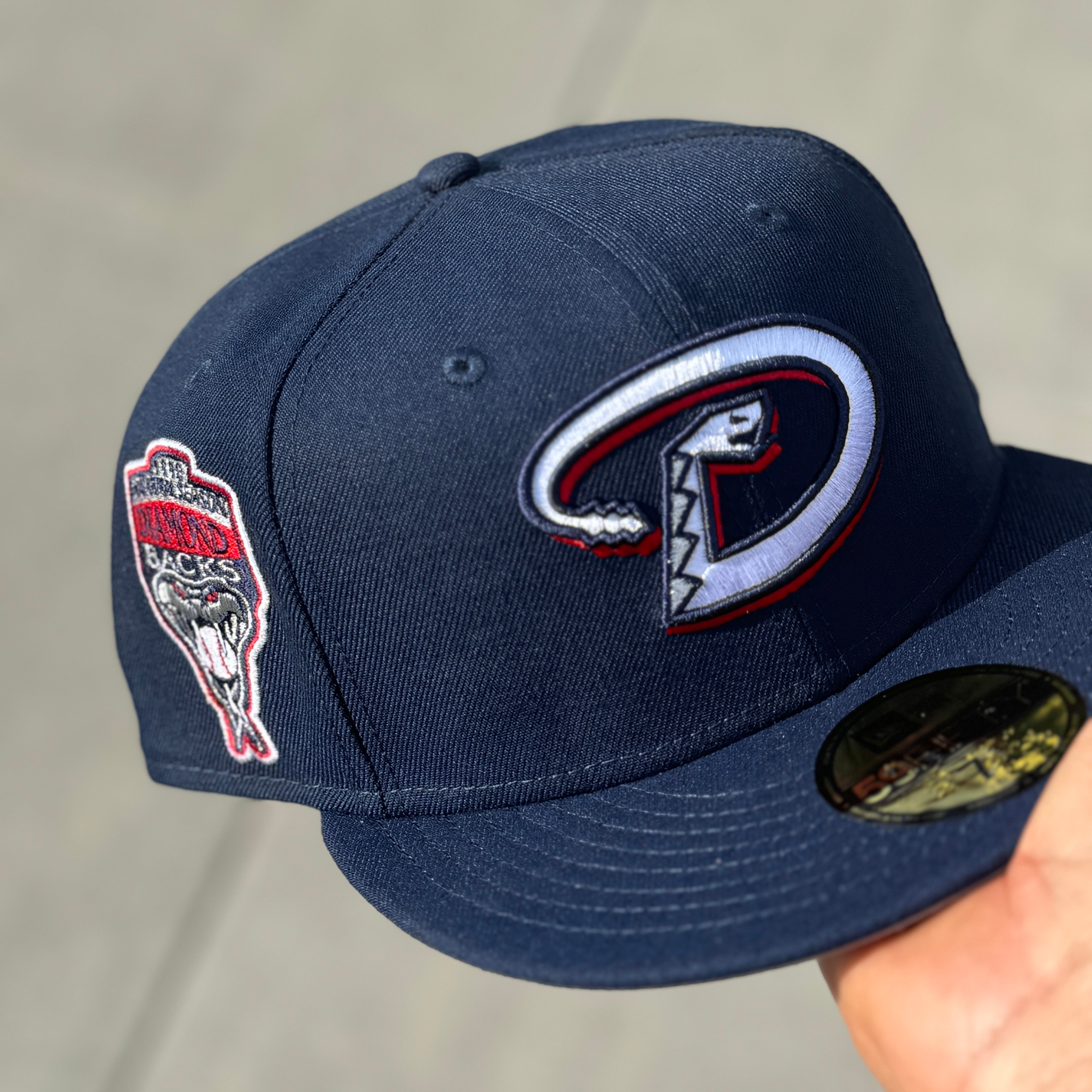 Arizona Diamondbacks 1998 Inaugural Season Side Patch Fitted Hat New Era 5950 (Navy/White/Red/Silver/Gray)
