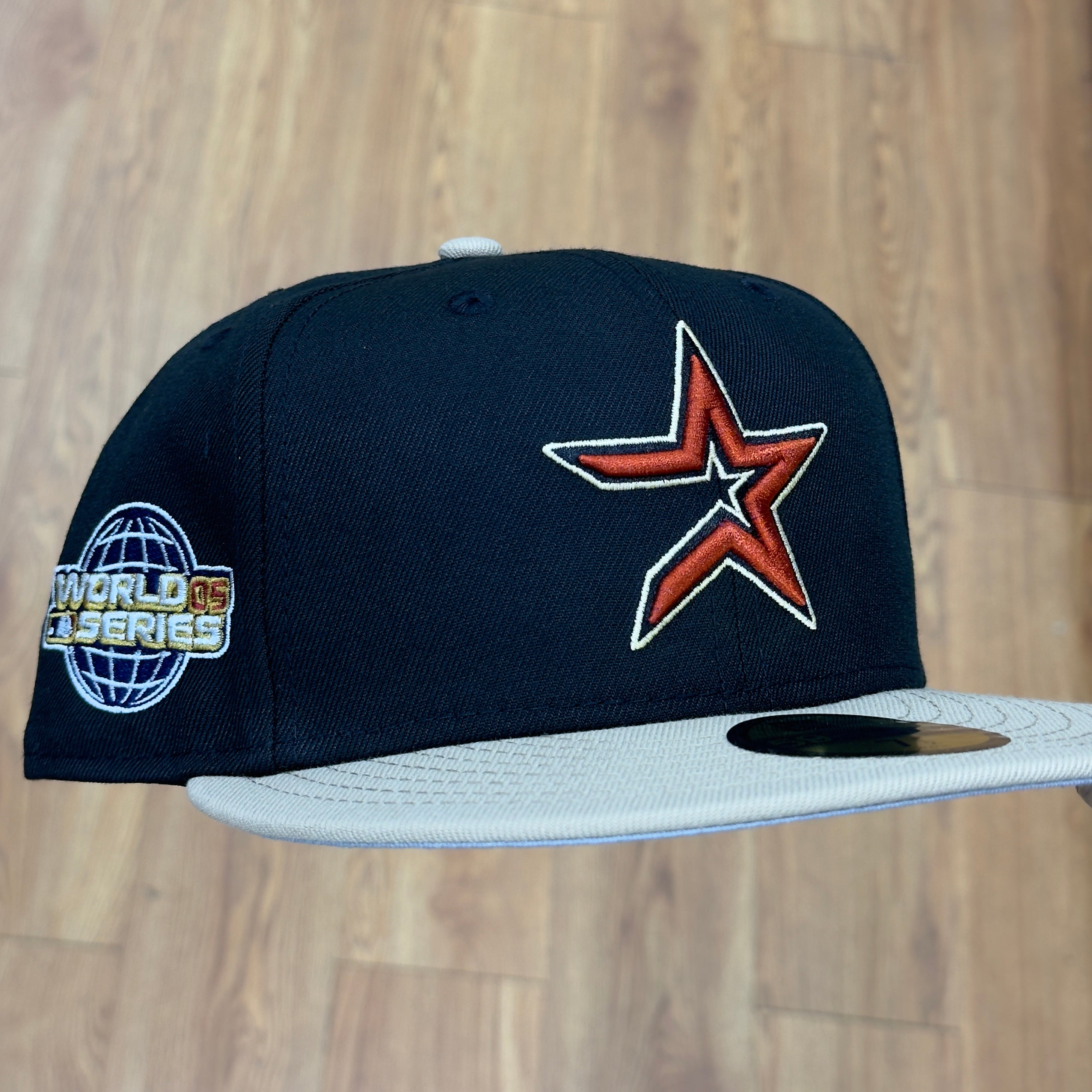 Houston Astros 2005 World Series Fitted Hat New Era 5950 (Black/Tan/Red/Blue/Gold/Gray)