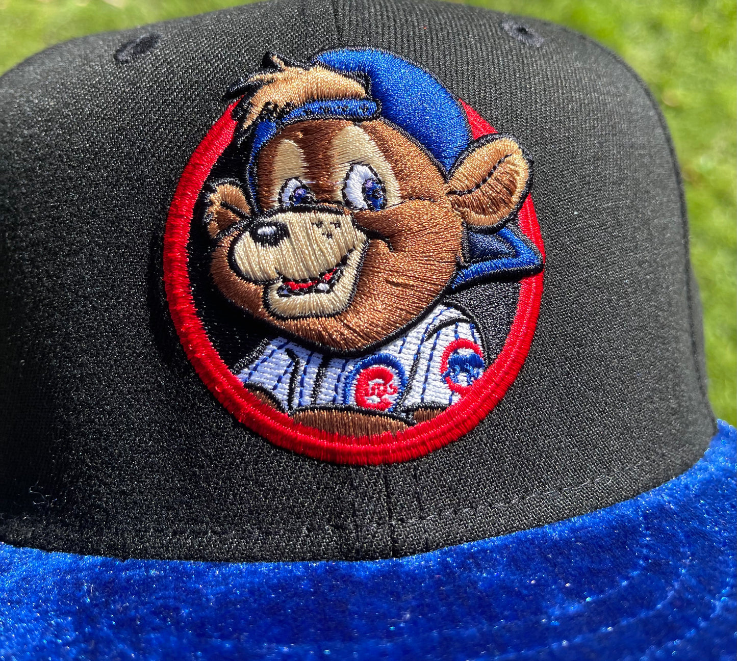 Chicago Cubs Clark The Bear Mascot 2016 World Series Fitted Hat (Black/Blue)
