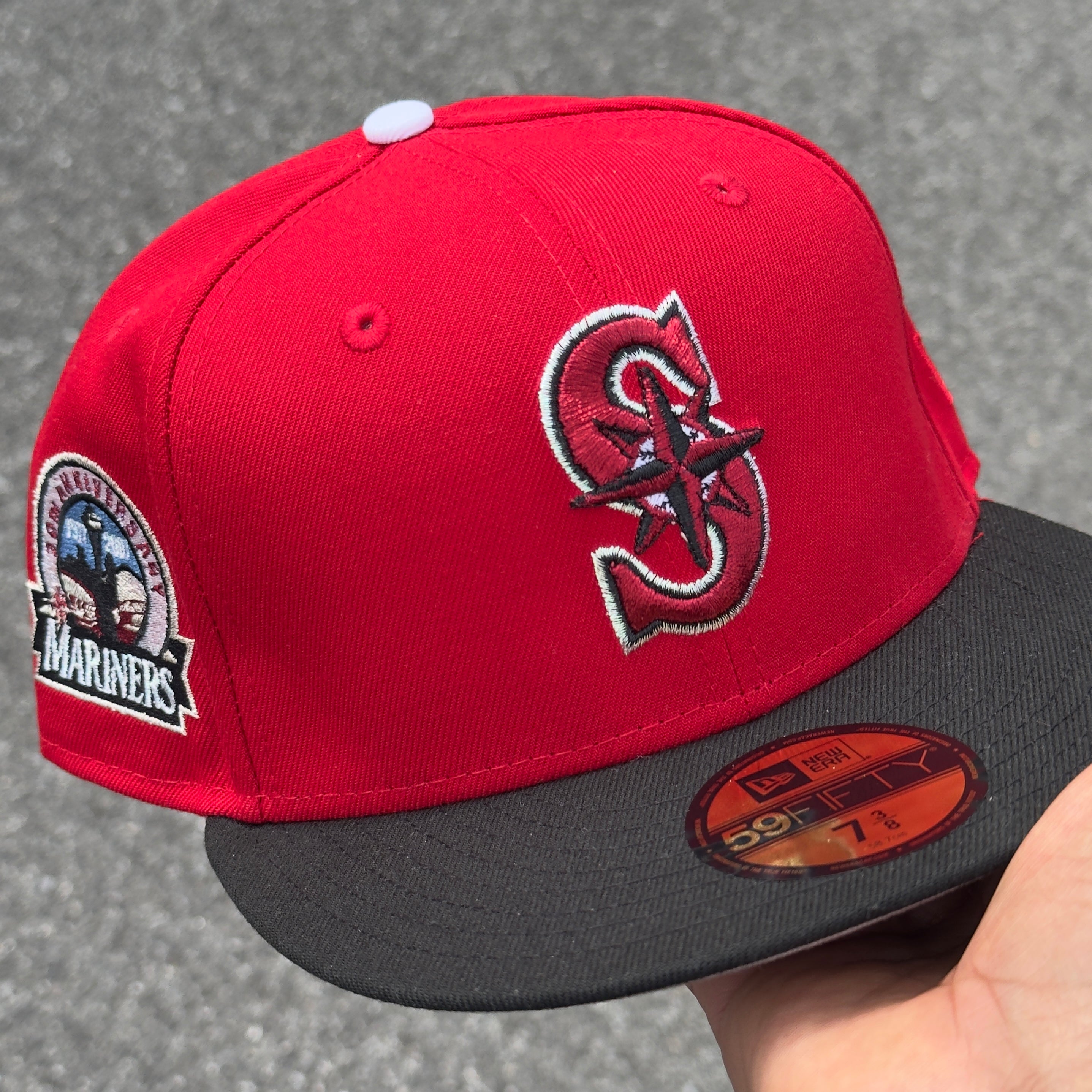 Seattle Mariners 30th Anniversary Side Patch Fitted Hat New Era 5950 (Red/Black/White/Sky Blue/Iris/Metallic Red/Gray)