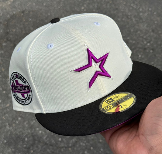 Houston Astros 1962-2006 Celebrating 45 Years Side Patch Fitted Hat New Era 5950 (White/Purple/Black)