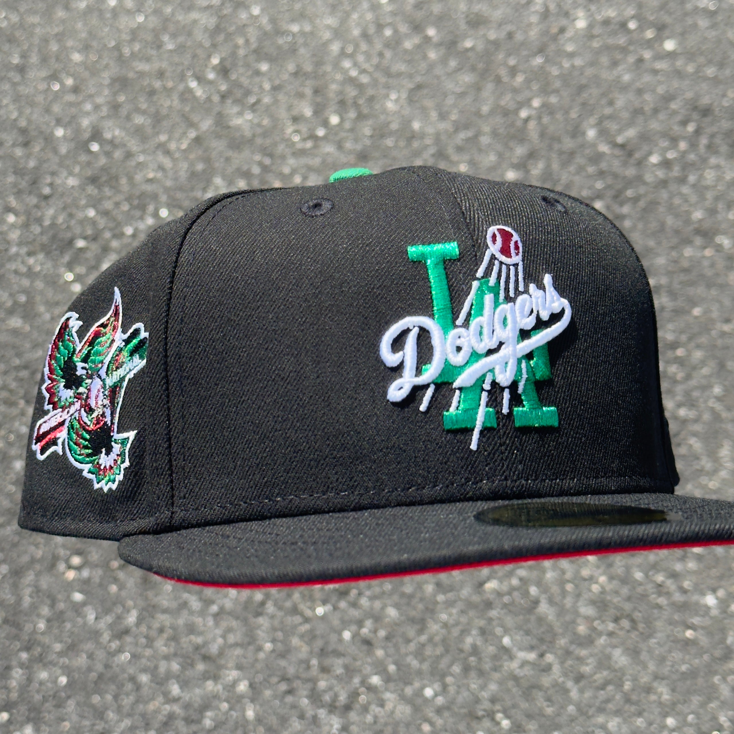 Los Angeles American National Side Patch Fitted Hat New Era 5950 (Black/White/Green/Red)