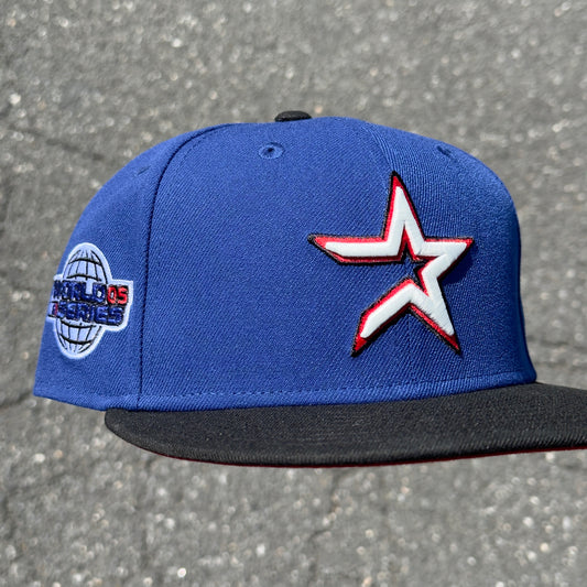 Houston Astros Open Star 2005 World Series Side Patch Fitted Hat New Era 5950 (Blue/Black /White/Red)